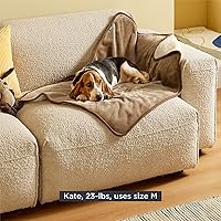 Vista 8 de Bedsure - Mantas impermeables para perros medianos, manta mediana de gato lavable para protección del sofá, manta de vellón y Sherpa para cachorros