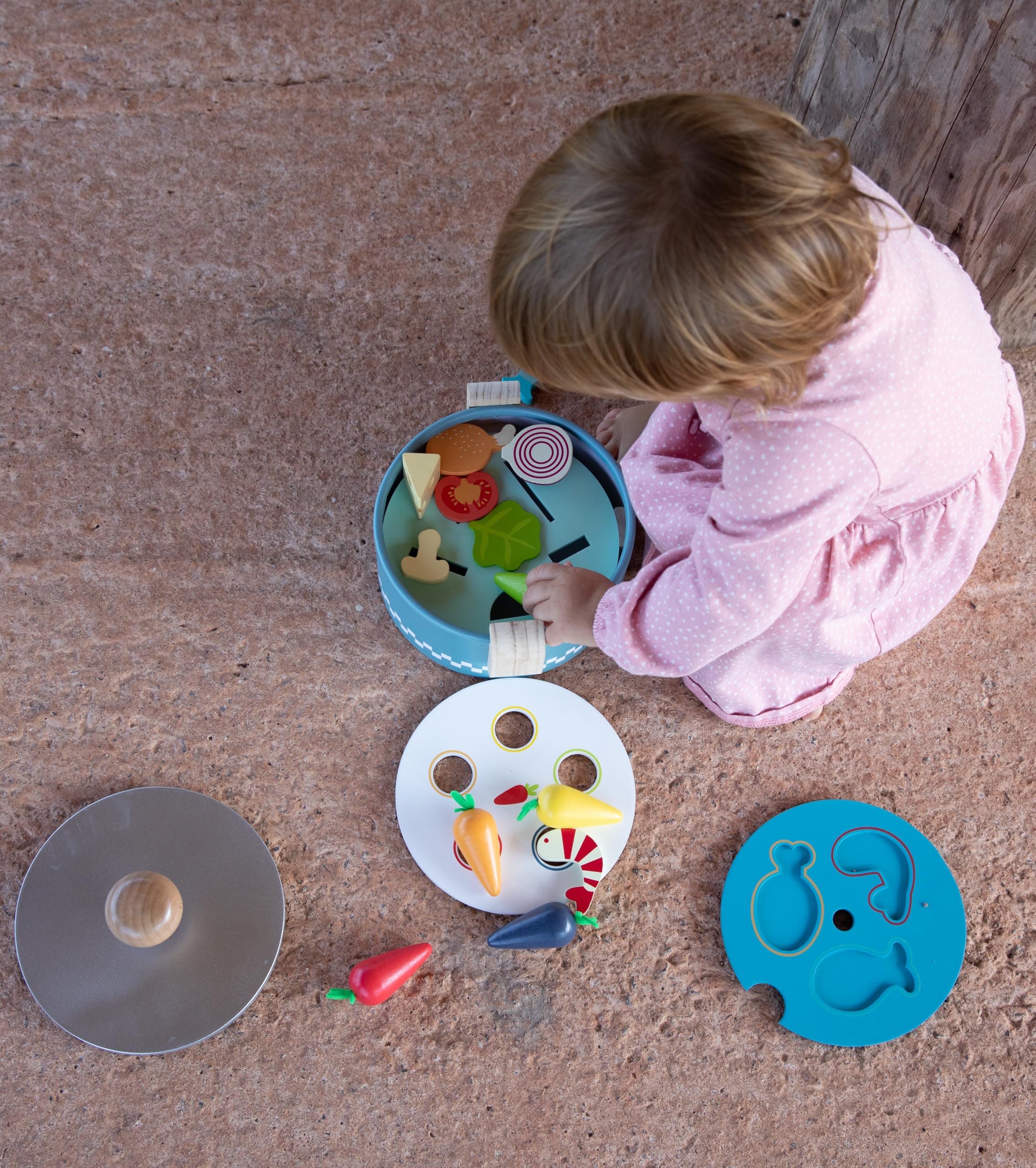 Popotte Minus Cuisine et Éveil Jouet en Bois Bébé Dès 18 Mois Jeu Éducatif | Ustensiles miniatures inclus | stimule imagination et imitation | adapté aux petites mains | idée cadeau naissance originale