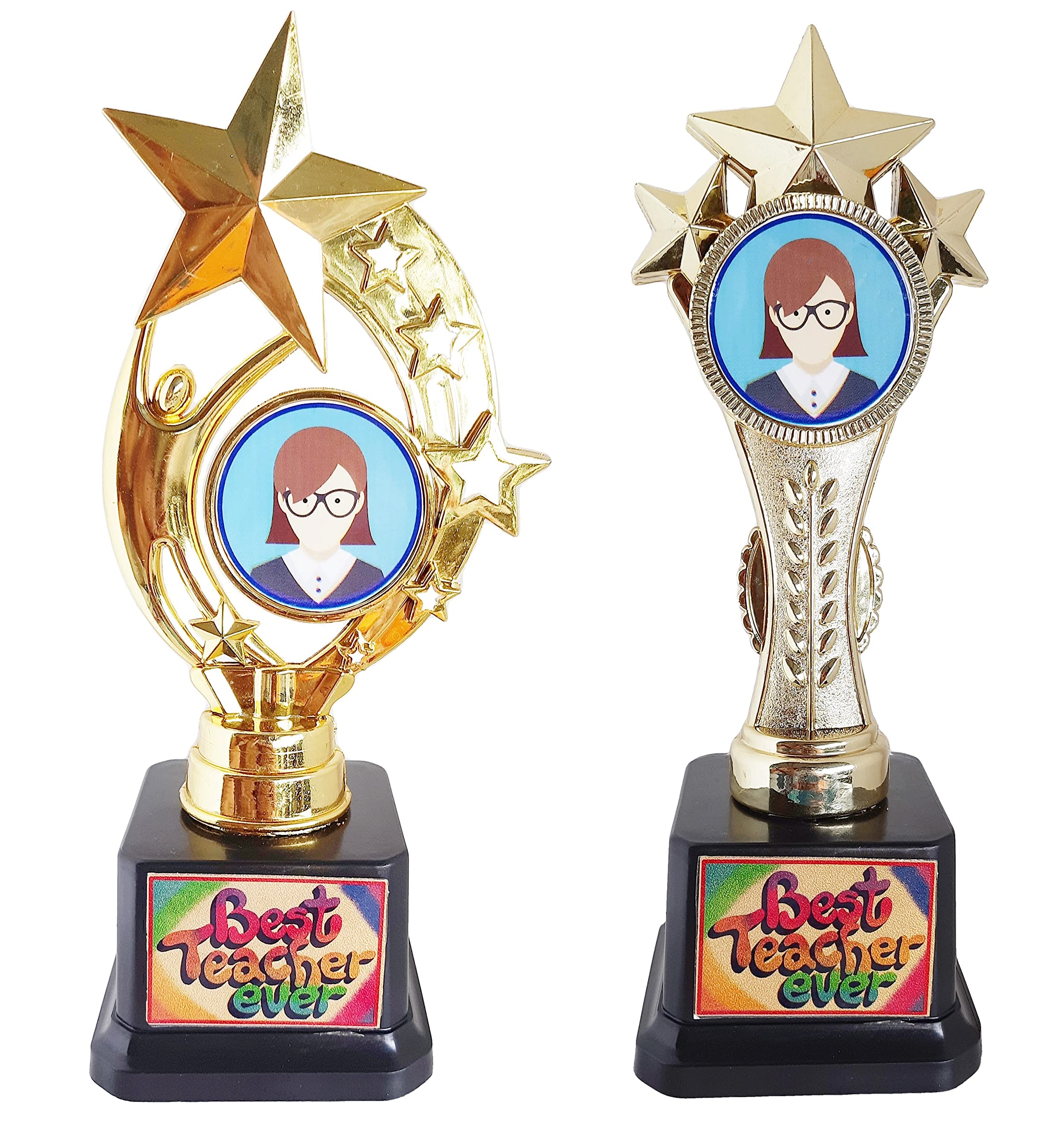 Victory Plastic Best Teacher Ever Trophy || Teachers Day for Best Teacher Golden Trophy (Combo 1, Medium) (B09D44YZP3) Amazon Price History, Amazon Price Tracker