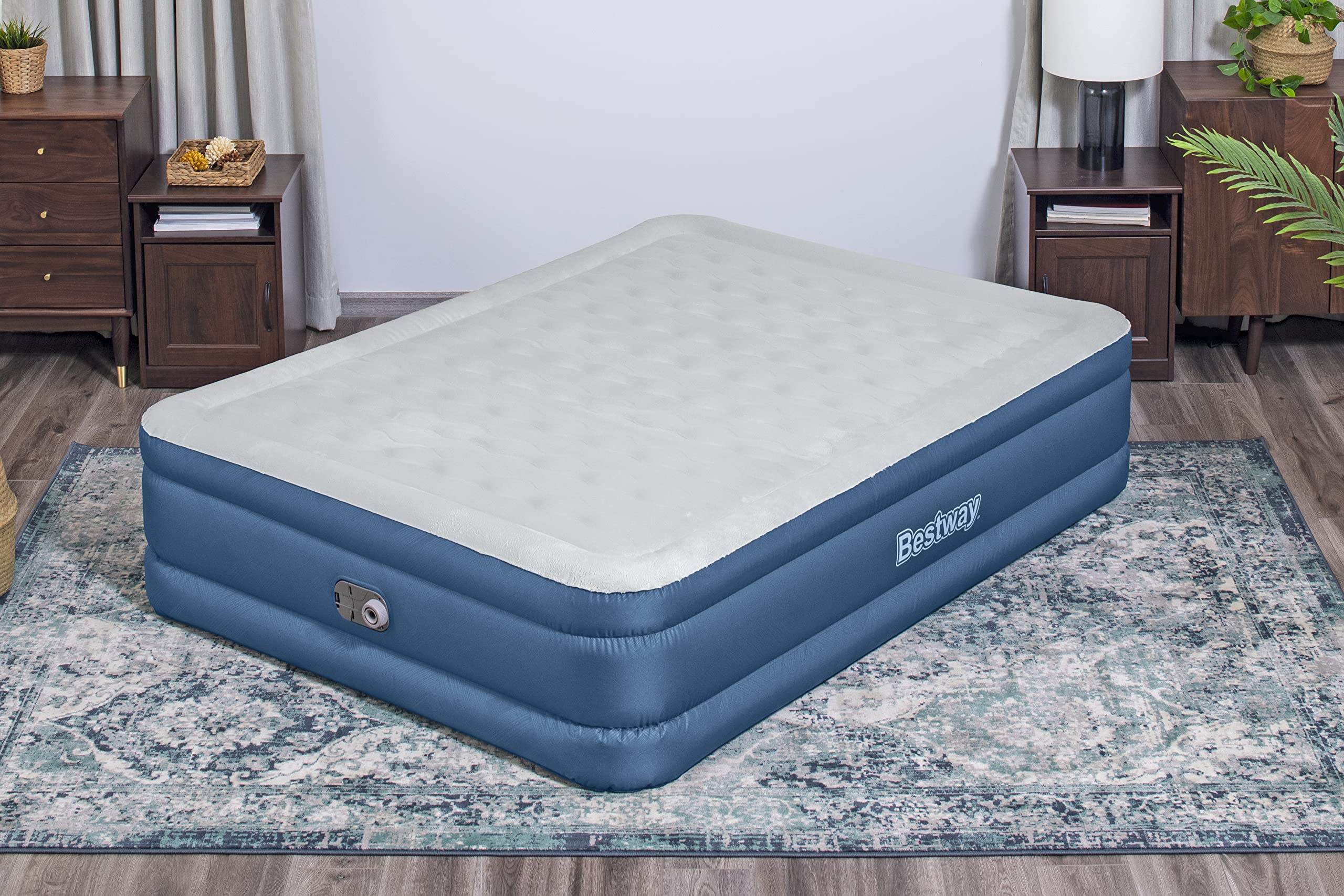 80" x 60" x 18"/2.03m x 1.52m x 46cm Fortech Snugable Top Air Mattress Queen Built-in AC Pump