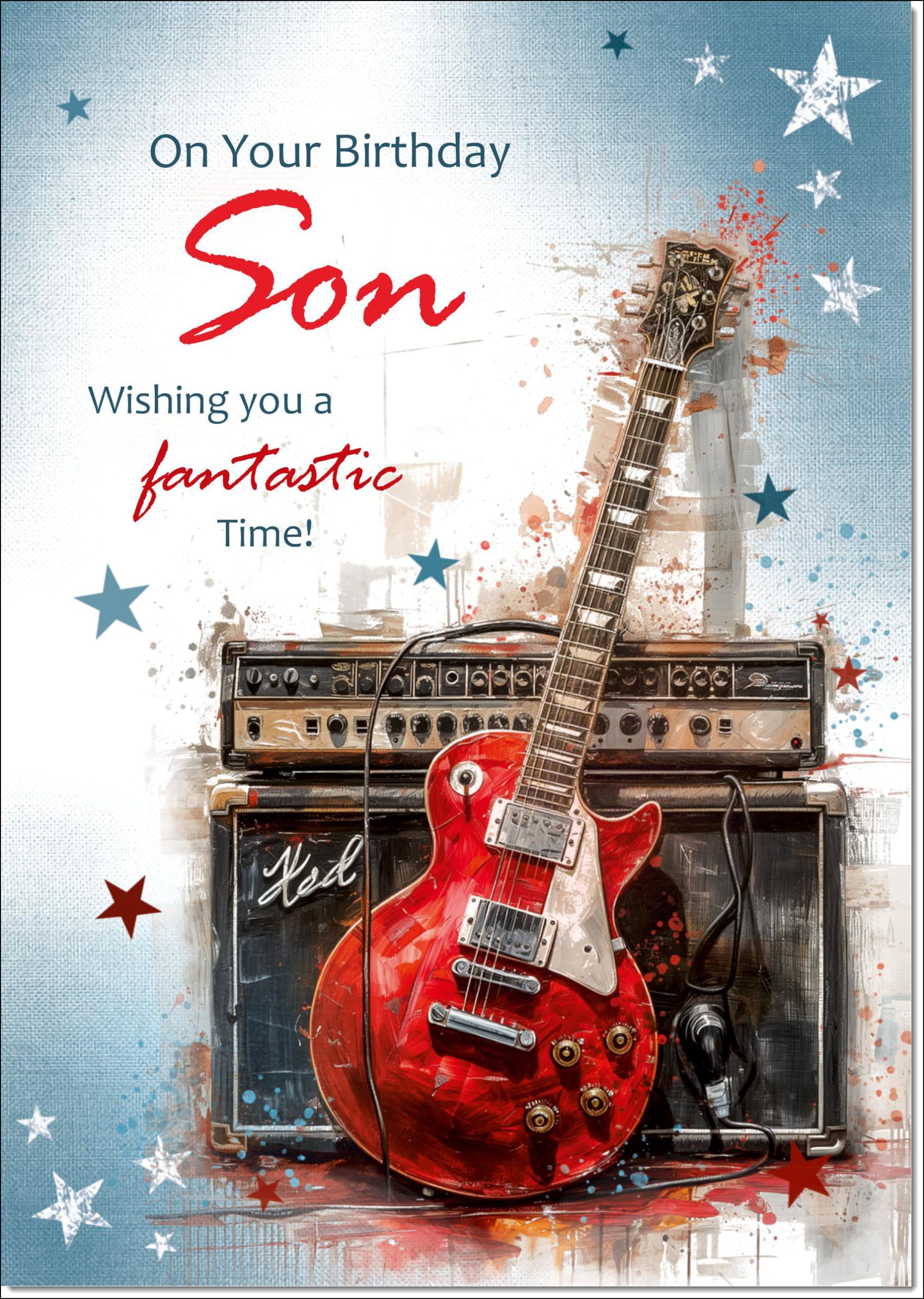 doodlecards Son Birthday Card Guitar Large A4 Size with Plain Envelope — image 1