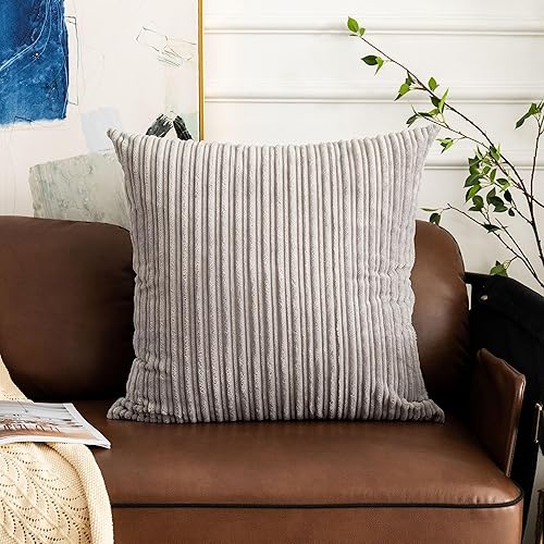 Miniatura 206 de UGASA - Juego de 2 fundas de almohada de terciopelo a rayas, funda decorativa para cojín con cremallera oculta para el hogar, sofá, dormitorio,