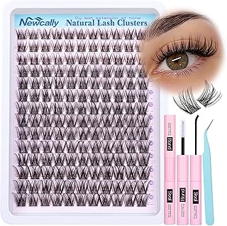 Lash Clusters Kit Wispy Natural Cluster Eyelash Extension Kit DIY Lash Extension Kit C-curly 10-16MM Eyelash Clusters Volume Individual Lashes Kit by Newcally