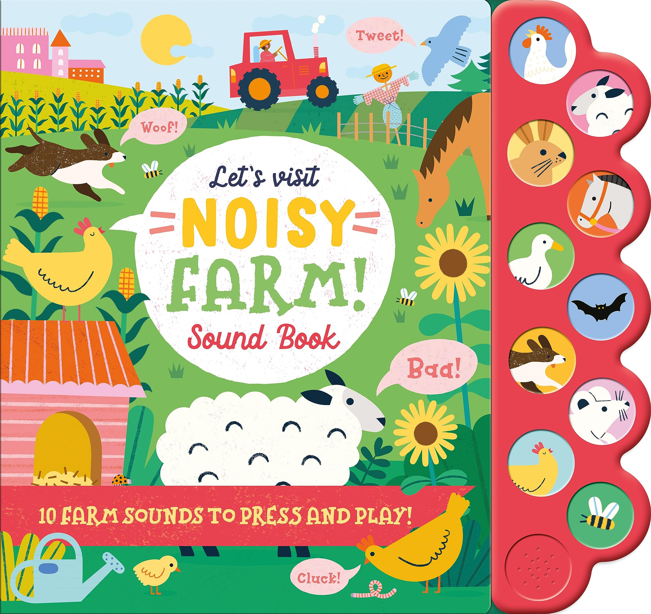 Let's Visit Noisy Farm Sound Book - 10 Farm Sound Buttons To Press And Play (Noisy Sound Books)