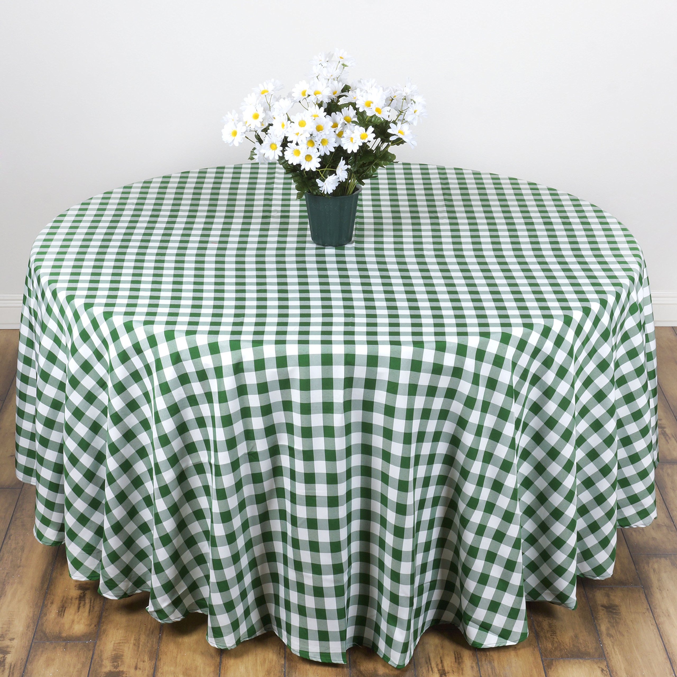Round Tablecloth 60 Inch LA Linen 51-Inch Round Gingham Checkered