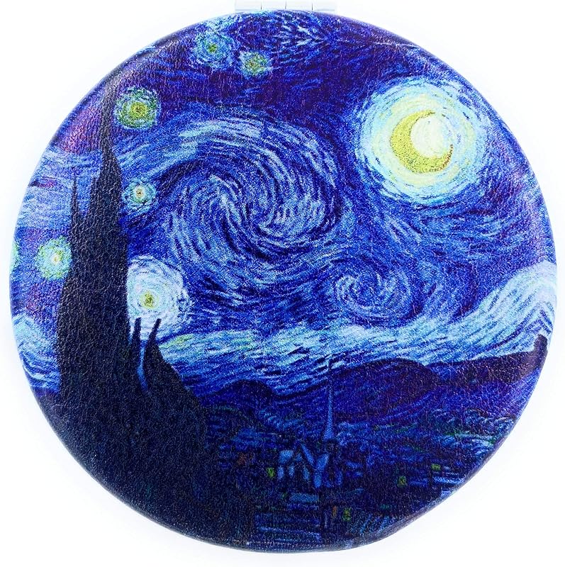 Espelho compacto dobrável Aeisage Starry Night redondo com ampliação 2x, 1 unidade