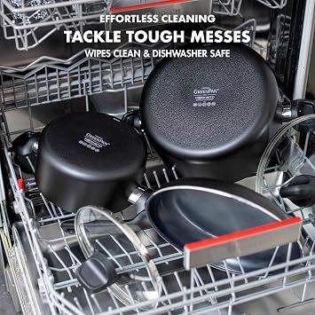 GreenPan Memphis Non-Stick Aluminium Wok with Ceramic Coating, Suitable for All Types of Cookers, Induction, Oven and Dishwasher, 20 cm, Black, Aluminium