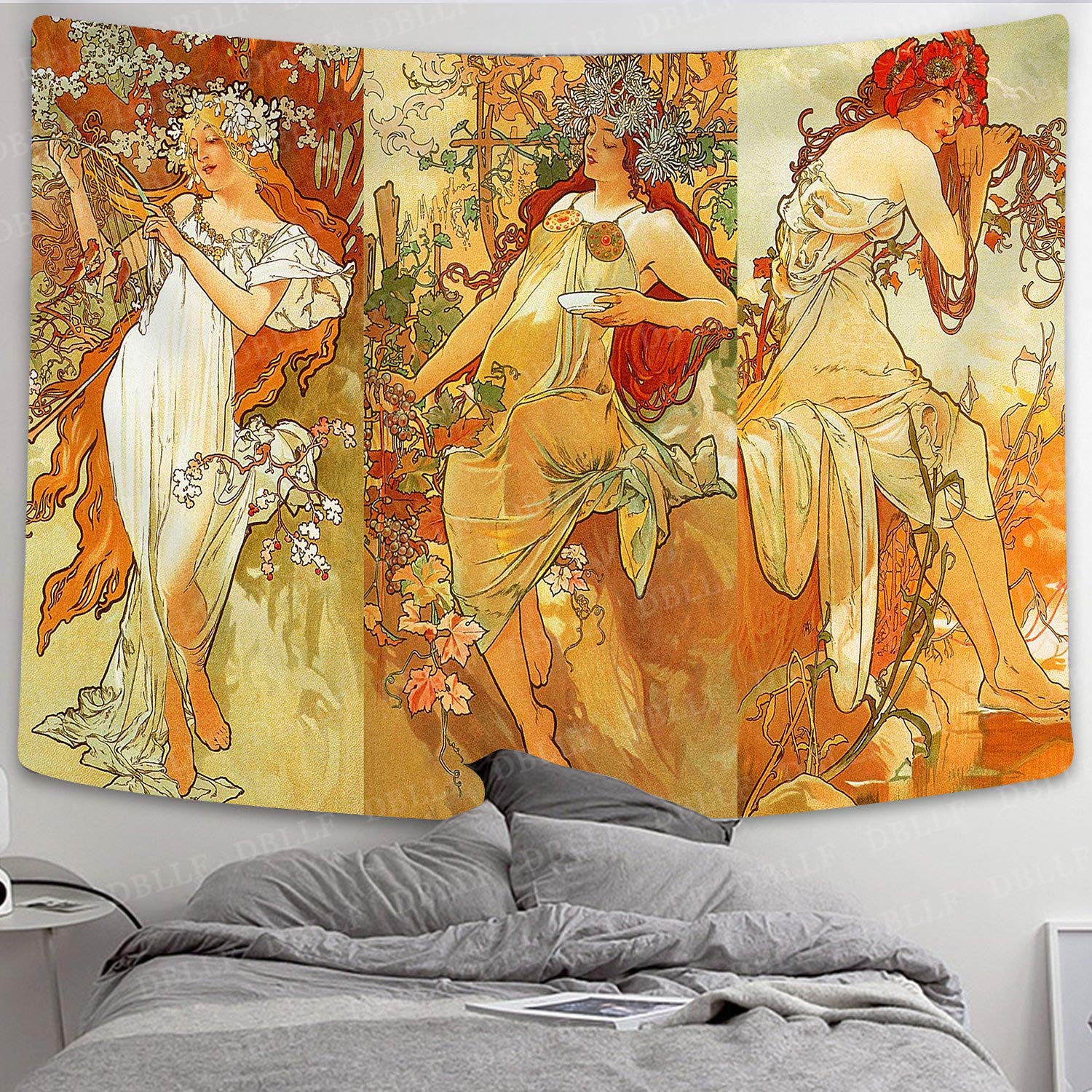 Amazon.com: DBLLF Art Nouveau Lady Tapestry Medieval