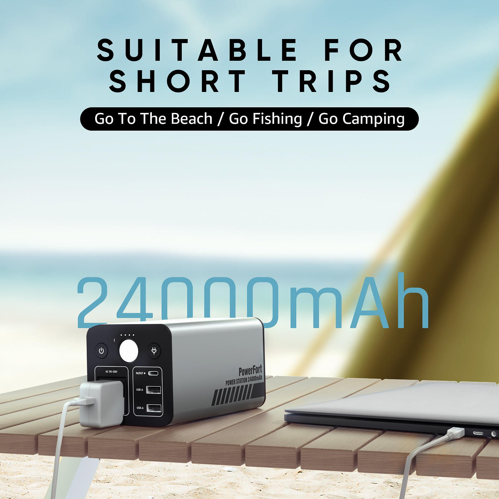 Amazon.com : PowerFort Portable Power Bank with 100W AC Outlet