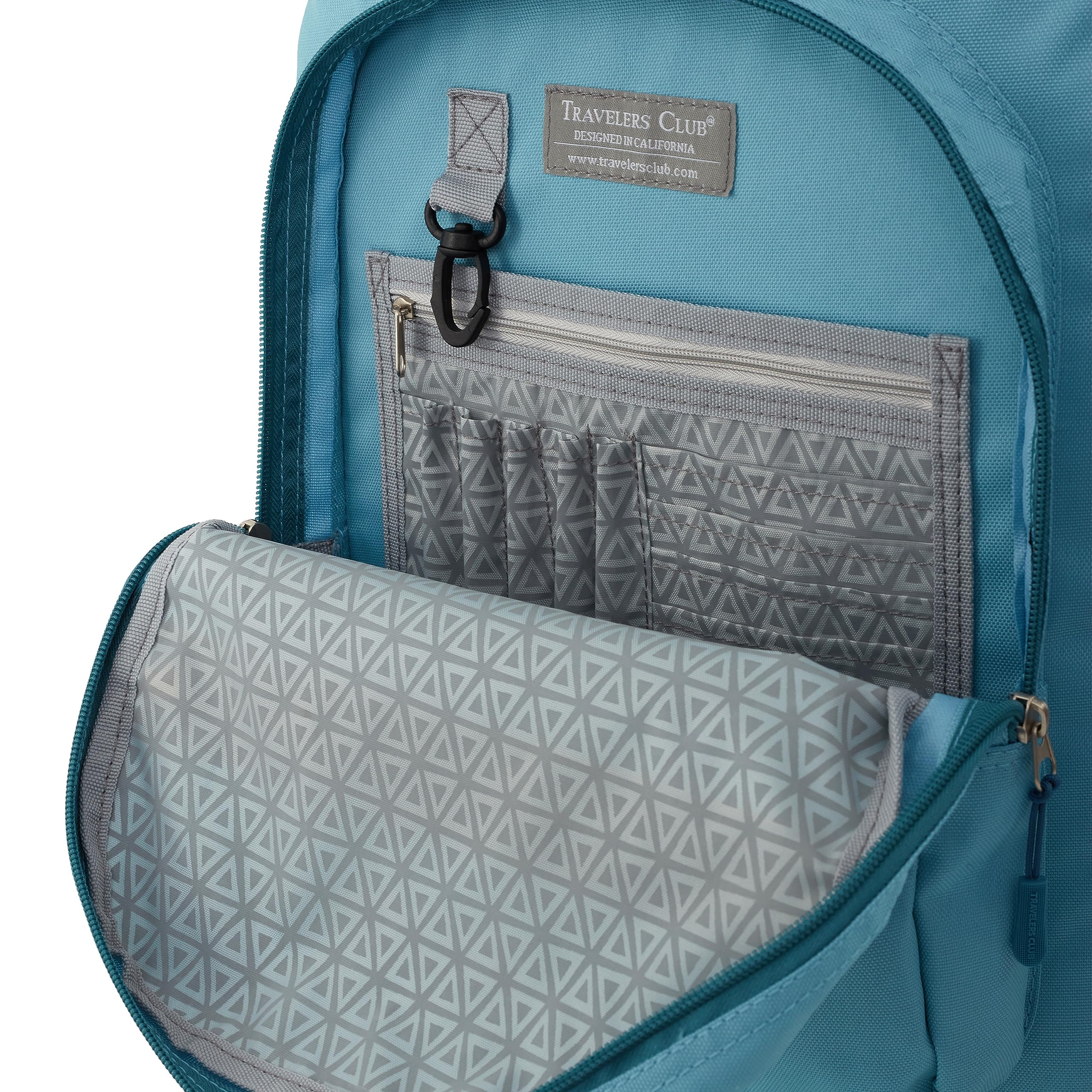 Travelers Club Plecak na kółkach 50,8 cm z kieszenią na laptopa, Aqua