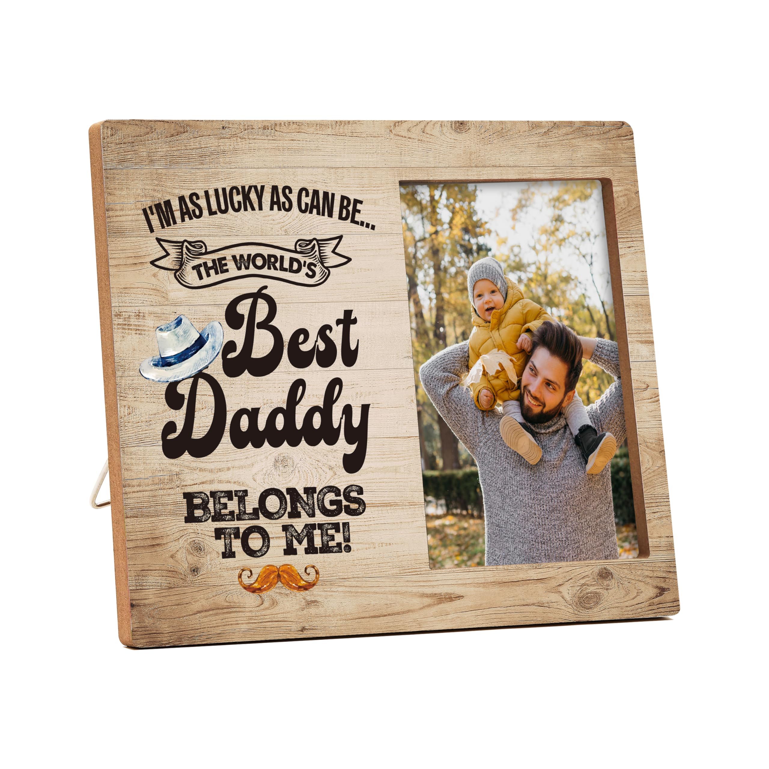 valucise Dad Pictures Frame, Best Dad Photo Frame, Father Birthday Gifts From Daughter Son, Appreciation Thank You Gifts For Daddy, Farmhouse Home