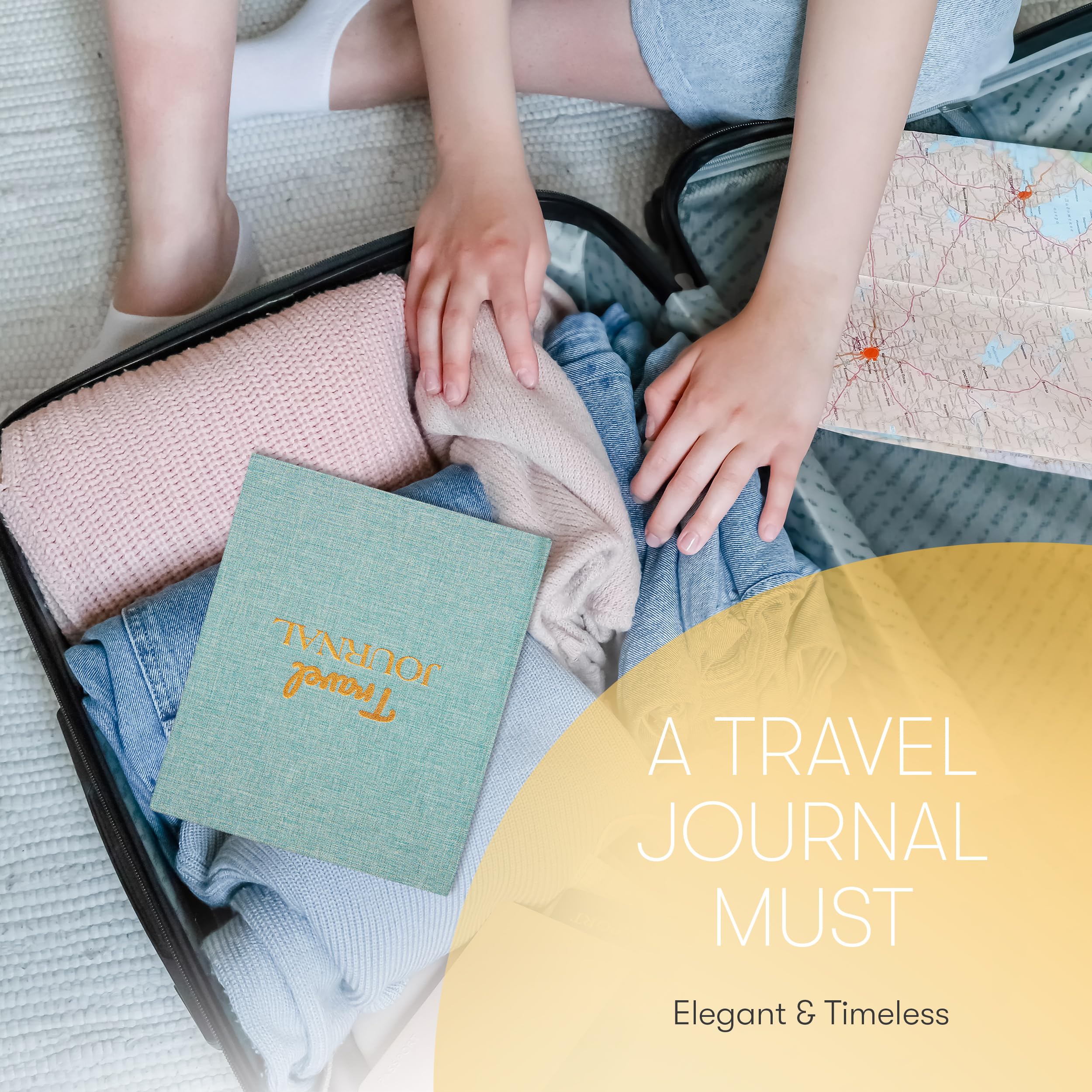 Reisetagebuch und Reisetagebuch zum Aufzeichnen von Reisen und Erinnerungen, Reisetagebuch für Frauen, Männer, Reisegeschenke für abenteuerliche Seelen mit 10 Andenkentaschen, Größe 24,6 x 20,3 cm