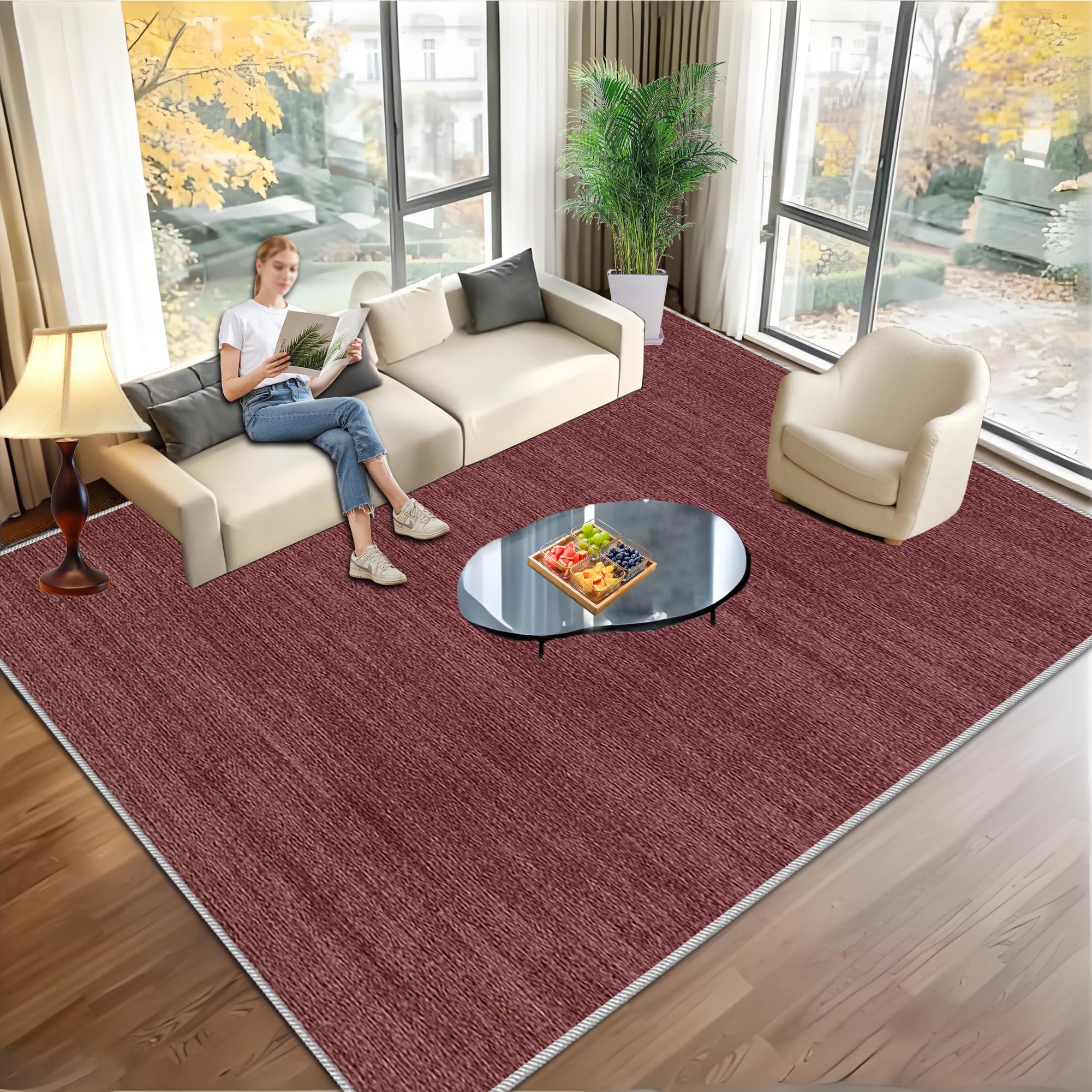 Grand tapis de protections de chaise et sol anti-glisse lavable 160 x 210 cm