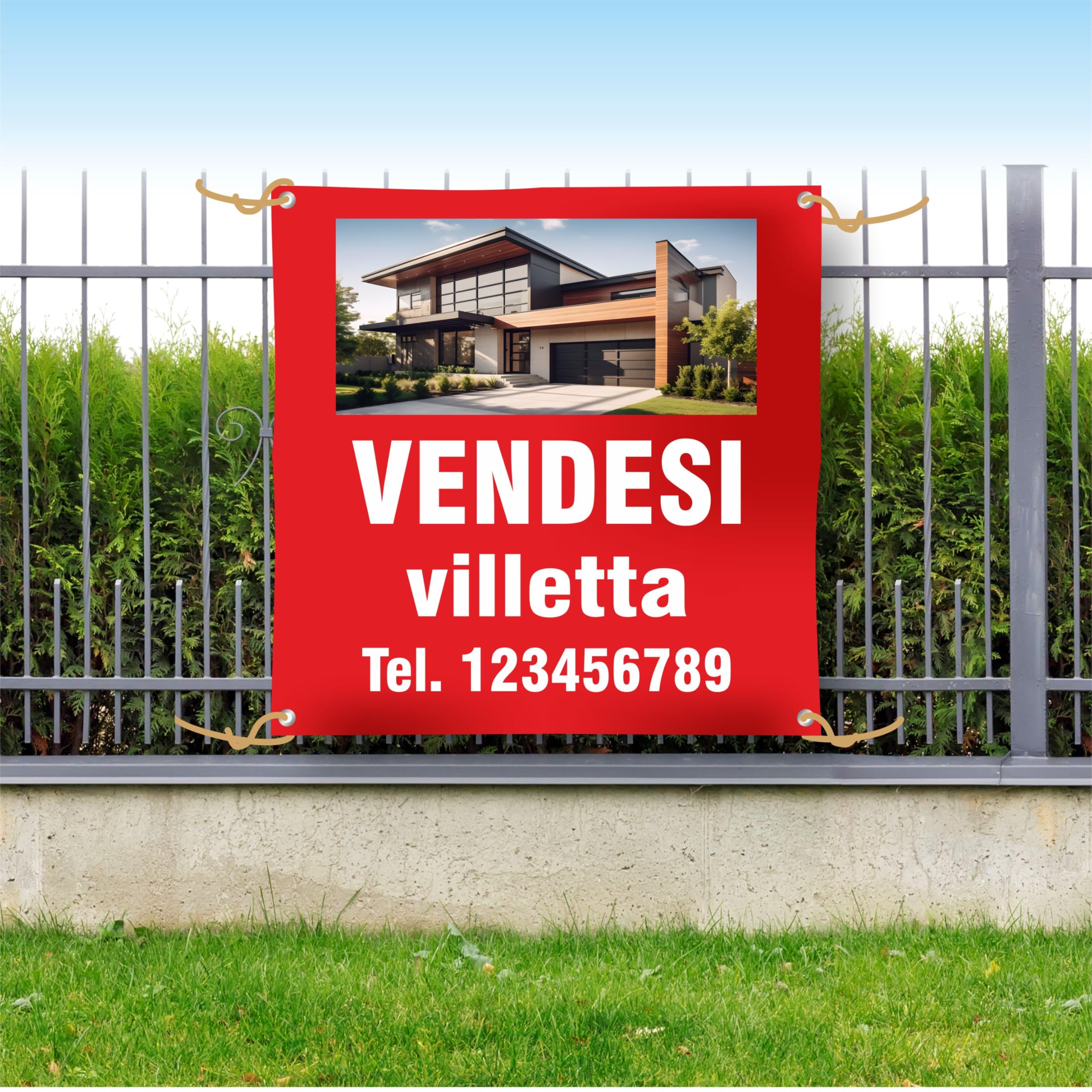 Banner Vendesi Personalizzabile In PVC Per Esterno - 50x100 Cm Con Occhielli Per Fissaggio - Foto 8