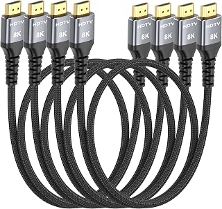 MOSIMLI 8K HDMI 2.1 Cable 3FT 4-Pack 48Gbps High-Speed Cord - HDR10+ VRR eARC for PS5 Xbox TV Monitor Gaming