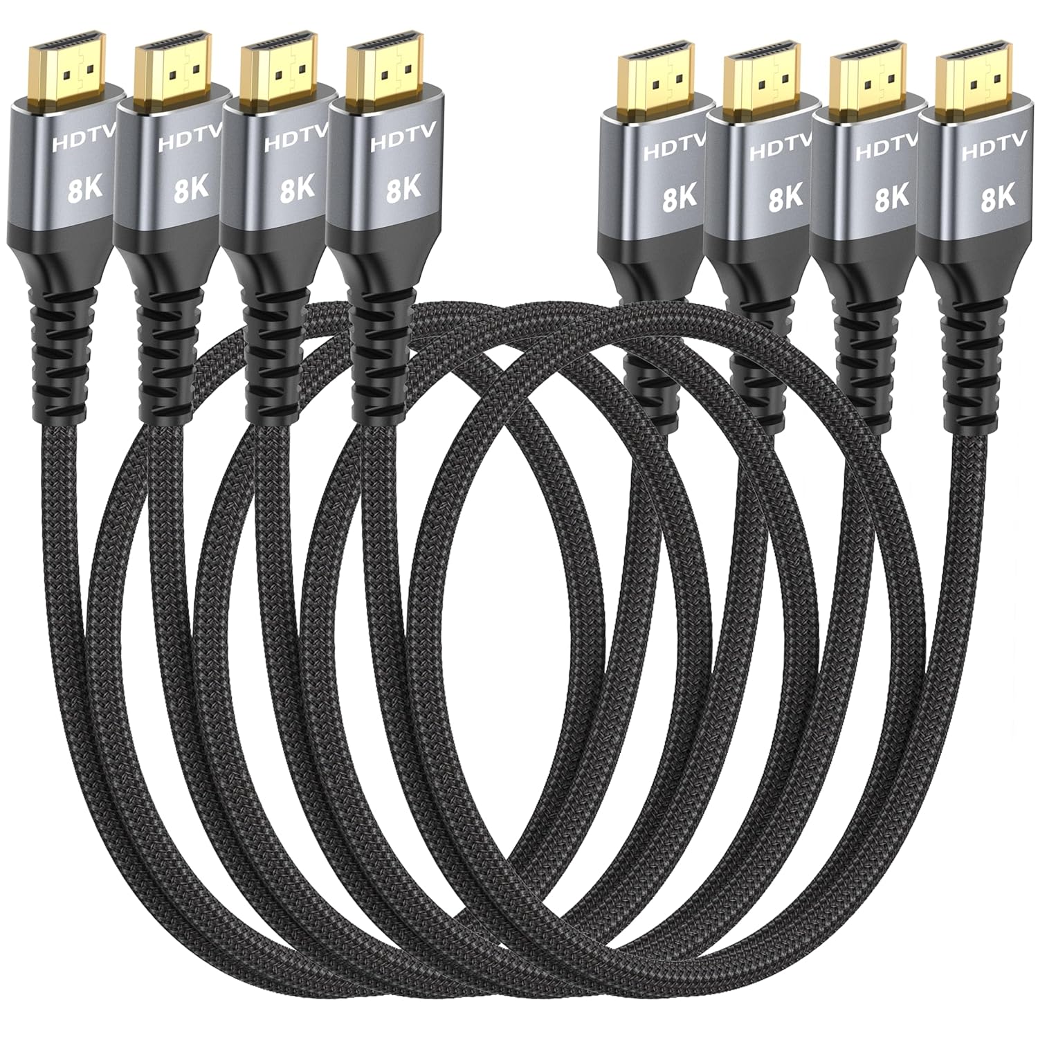 MOSIMLI 8K HDMI 2.1 Cable 3FT 4-Pack 48Gbps High-Speed Cord - HDR10+ VRR eARC for PS5 Xbox TV Monitor Gaming