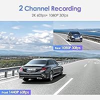 Vista 5 de VIOFO Dual Dash Cam, 2K 1440P 60fps+1080P 30fps Front and Rear Dash Camera with Wi-Fi GPS, Parking Mode, Emergency Recording, Super Capacitor