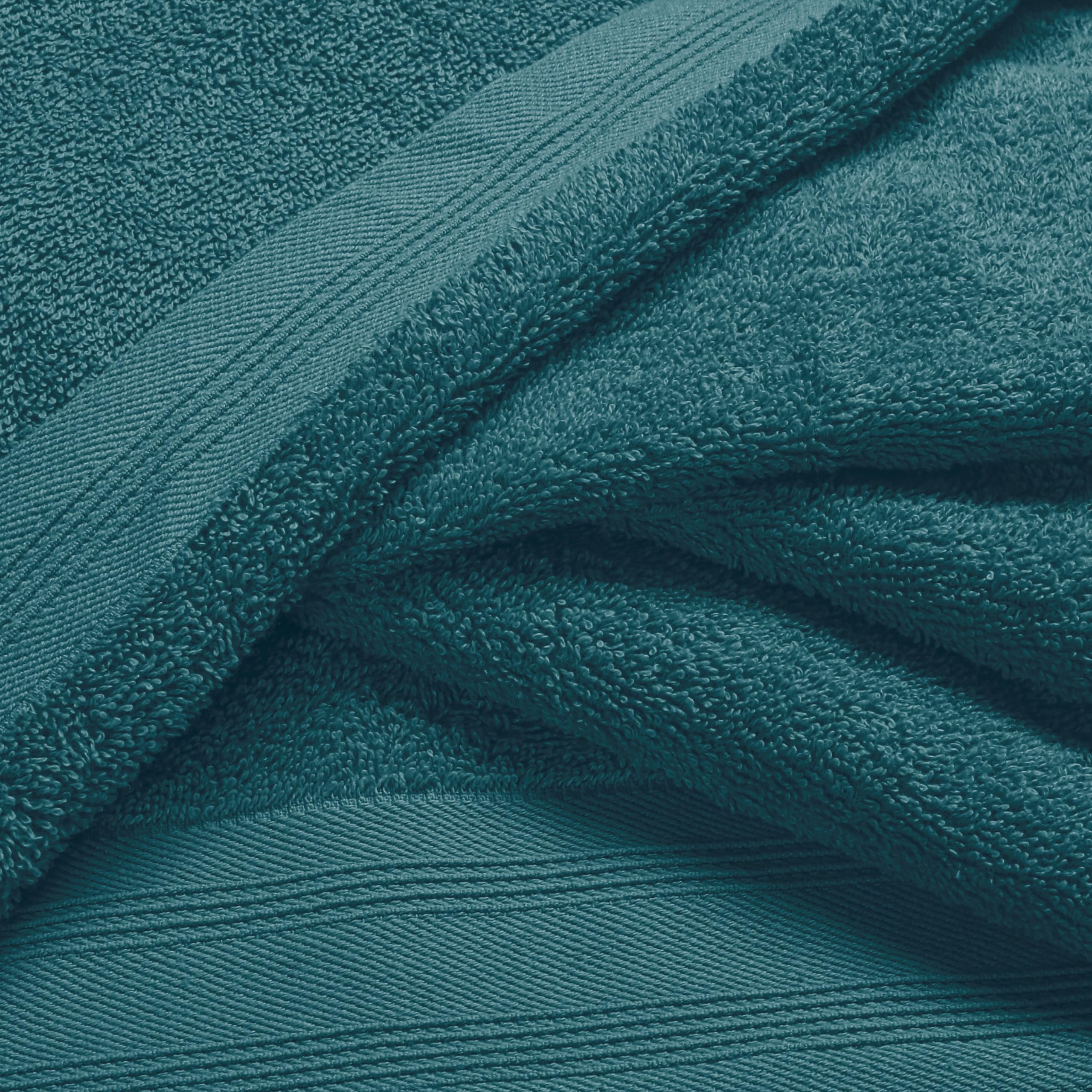 MALLONI HOME Baumwolle 2er-Pack Oversized Badetuch-Set 70 x 140 cm, große Badetücher, Ultra saugfähig, kompakt, schnell trocknend und leicht, Blaugrün