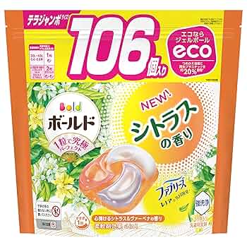 ボールドジェルボール　シトラス＆ヴァーベナ320個 Amazon.co.jp: P&G ボールドジェルボール 4D 心弾けるシトラス