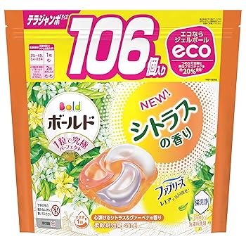 ジェルボール シトラス ヴァーベナ 88個 4袋　352個 Amazon.co.jp: ボールド 洗濯洗剤 ジェルボール 4in1 シトラス