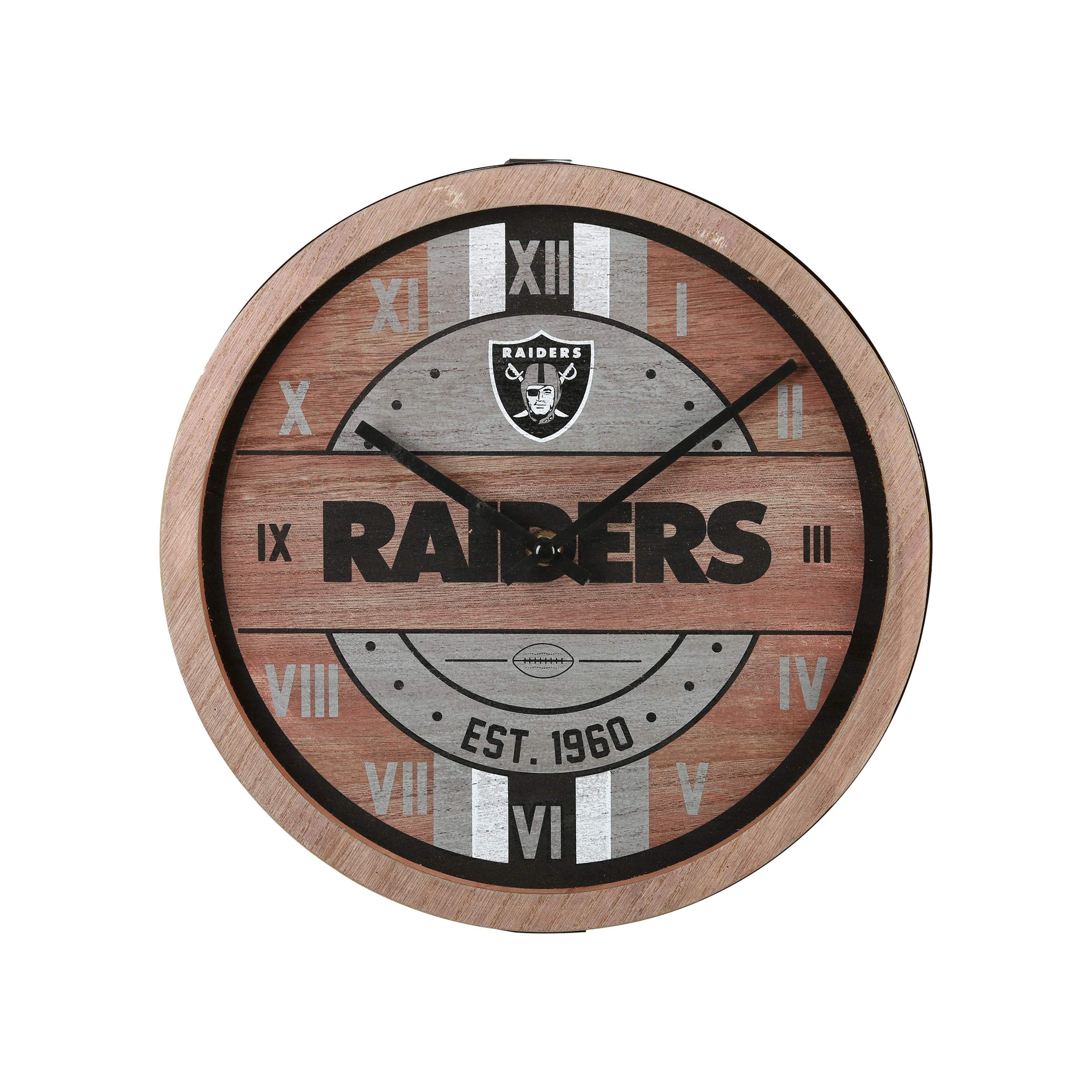 FOCO NFL Wooden Barrel Wall Clock