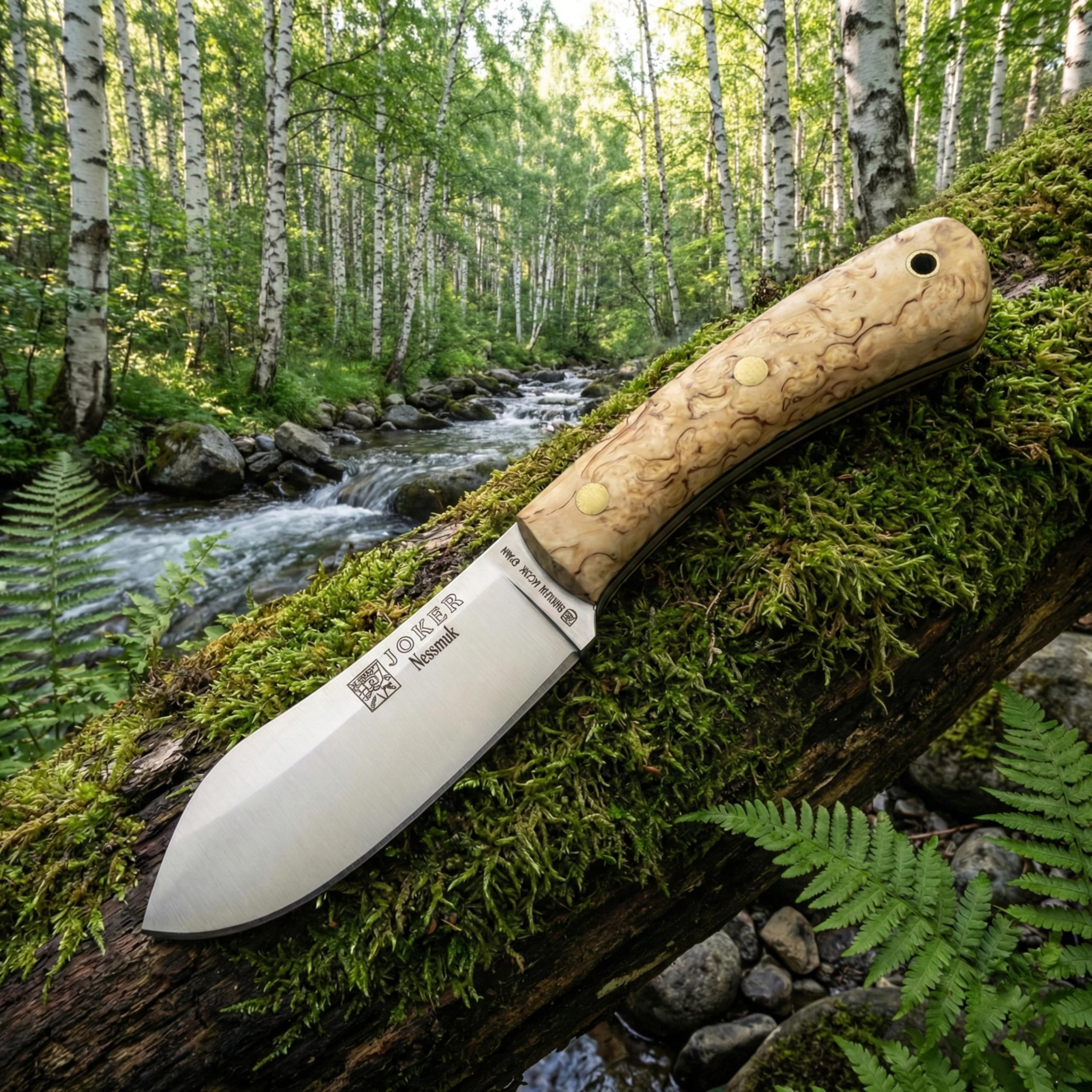 Joker Nessmuk CL136 Bushcraft Knife, 4.33 in Sandvik 14C28N