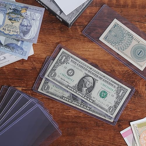 Miniatura 6 de Uncle Paul PN03L60 - 60 soportes para dinero de papel transparente, 6.8 x 2.9 pulgadas, protector de billetes de PVC transparente, fundas para