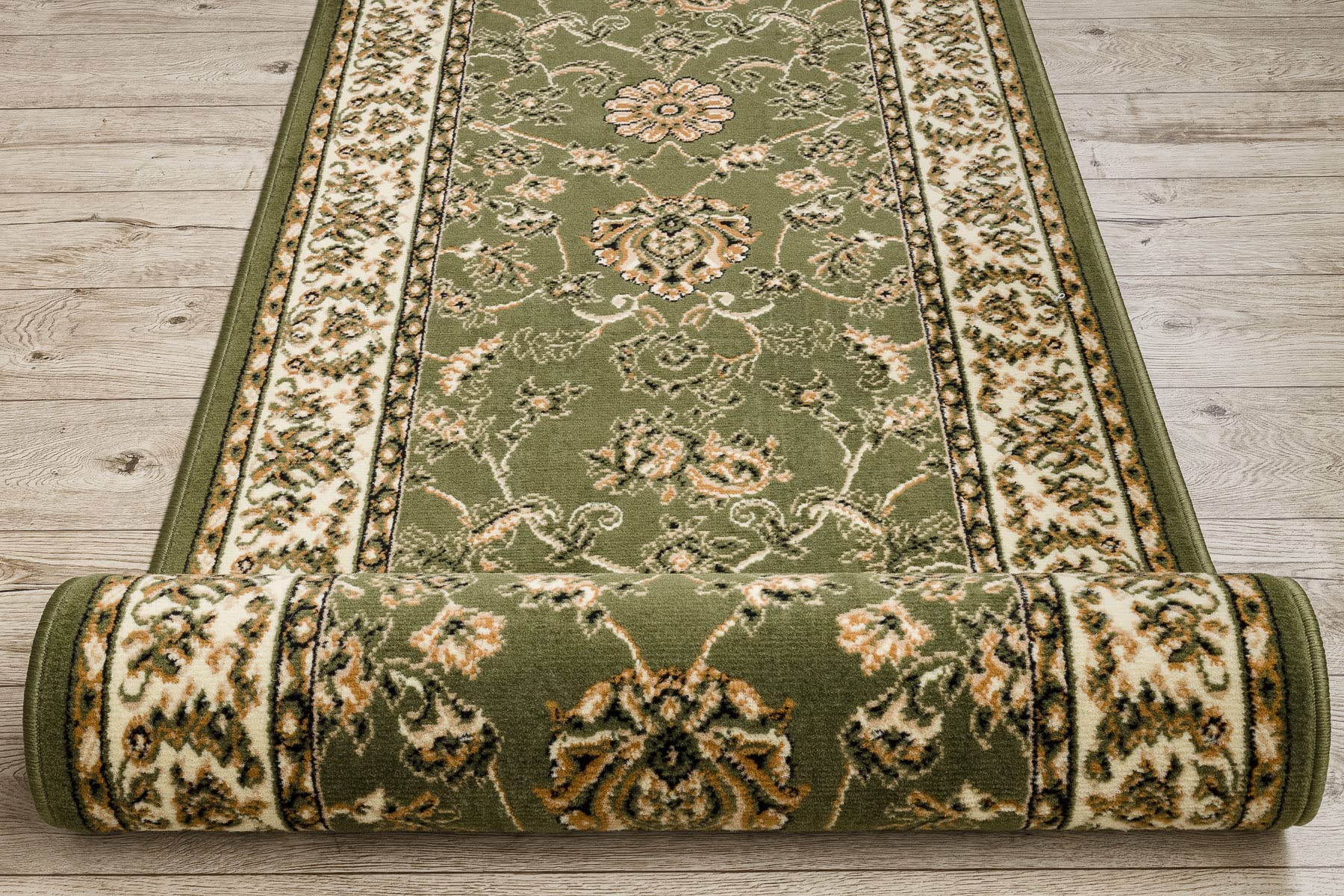 rugsx Chodnik BCF MORAD Klasyk klasyczna oliwkowa zieleń 100 x 650 cm