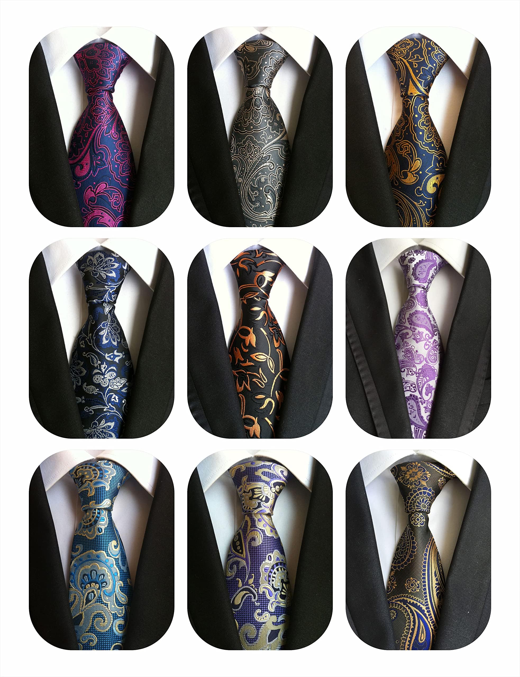 Lot 9 PCS Classic Men's Tie Necktie Woven JACQUARD Neck Ties