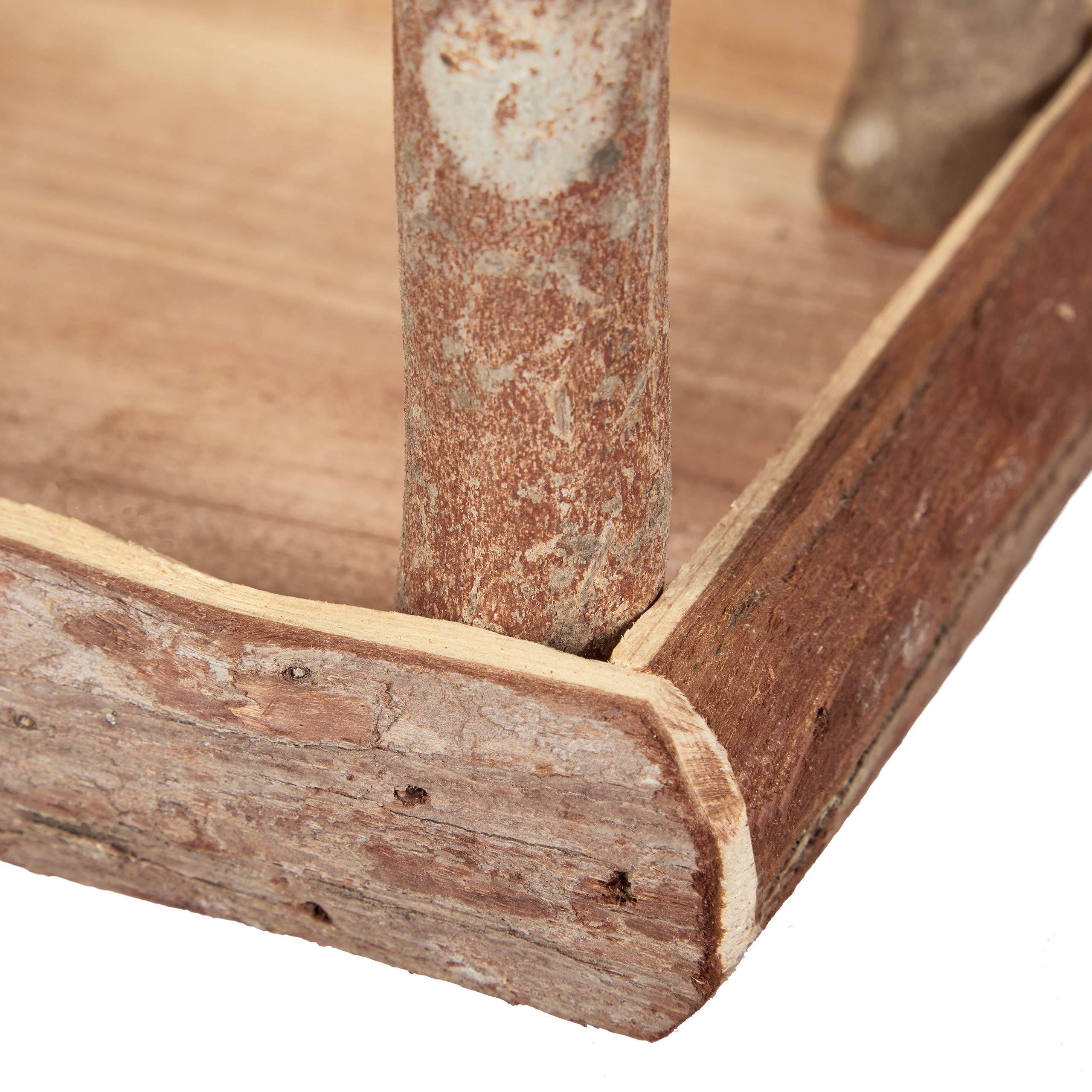 Relaxdays Mangiatoia per Uccelli, Casette in Legno Dispenser di Mangime da Esterno, Decorazione da Giardino, Marrone
