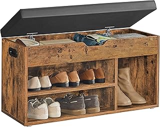 VASAGLE Storage Bench with Cushion, Shoe Bench with...