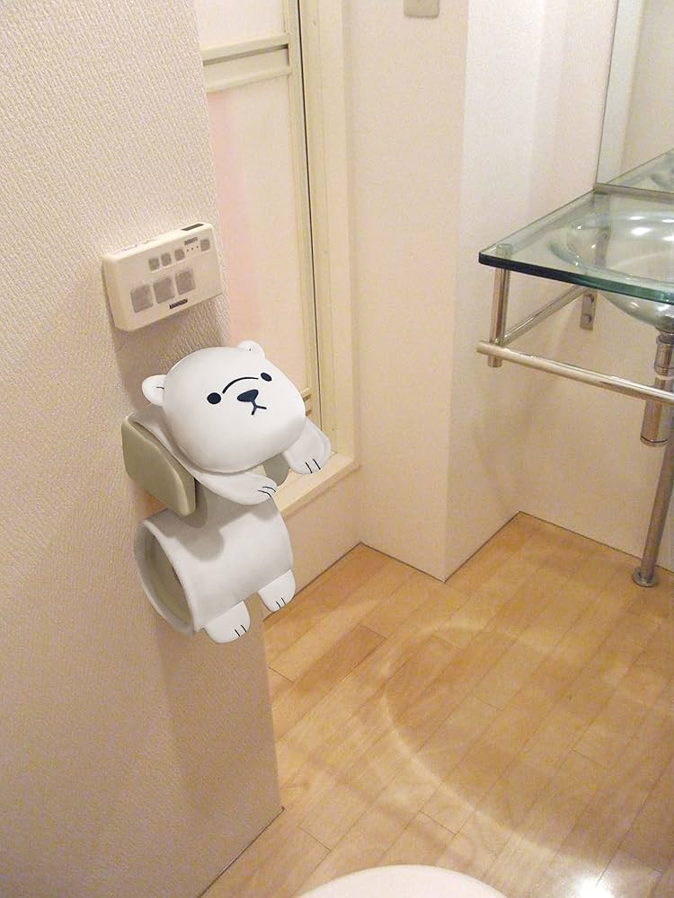 ミキママ❣️美品可愛いトイレットペーパーホルダー Amazon｜かわいい アニマル トイレットペーパーホルダー 白くま ME149