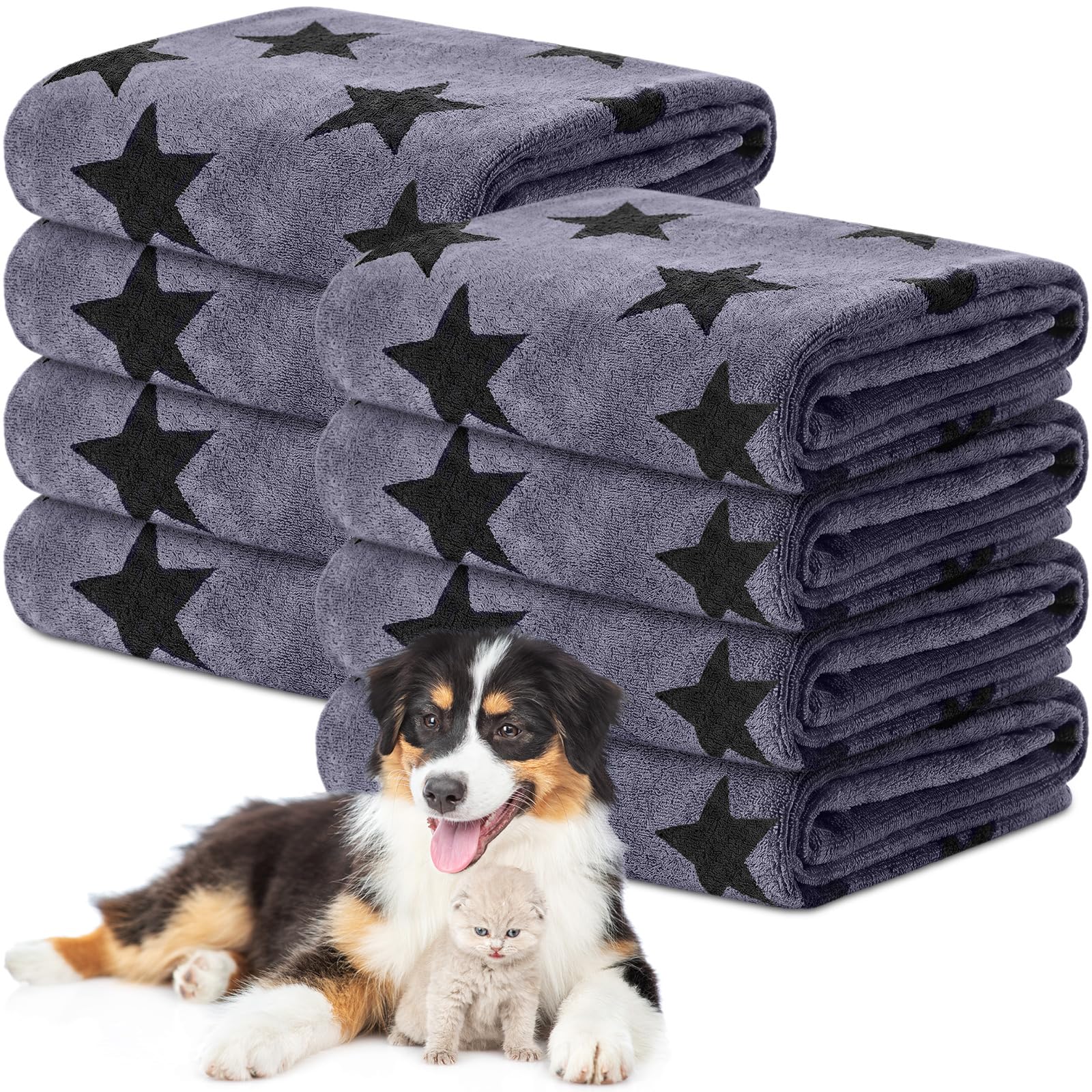 Chumia 8-Pack Dog Towels - Paw & Bone Design -15