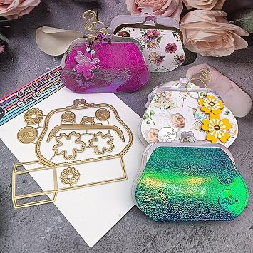 Alinacutle Coin Purse Makeup Bag Metal Cutting Die Cut for Gift Packing Paper Craft Handmade Card Making DIY Greeting Cards Scrapbooking and Album Holiday Gifts Decor