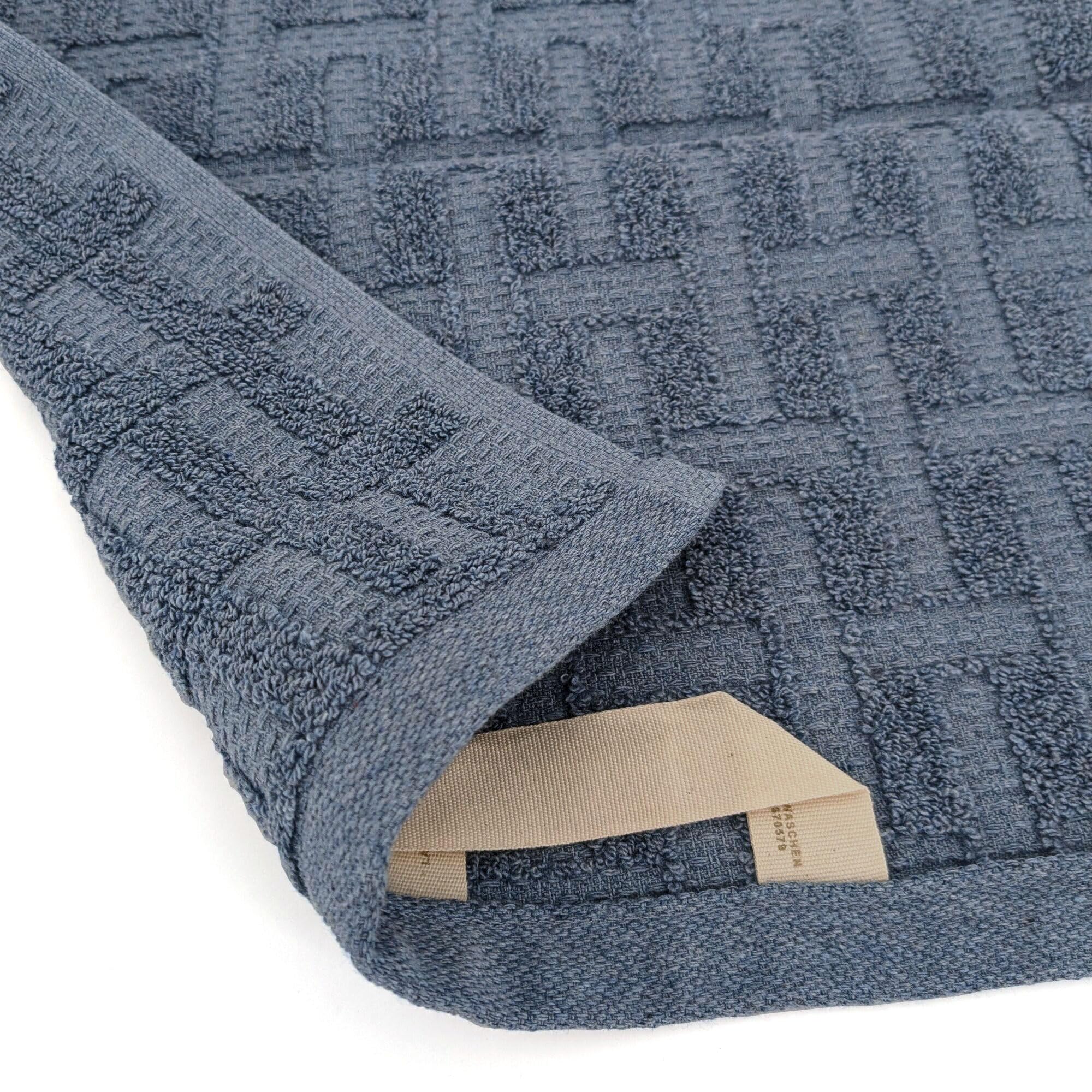 Linnea Drap de Bain Pur Coton gaufré 100x150cm Denim Bleu
