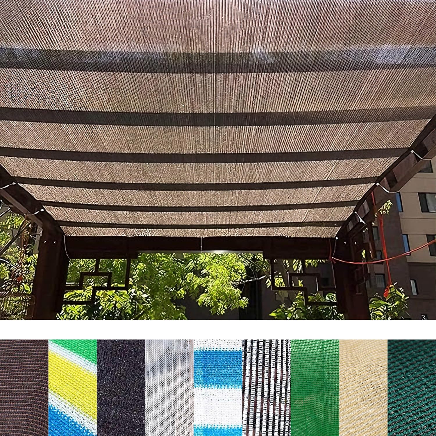 Toile d'ombrage 55%-90% pour pergola et repas frais en terrasse