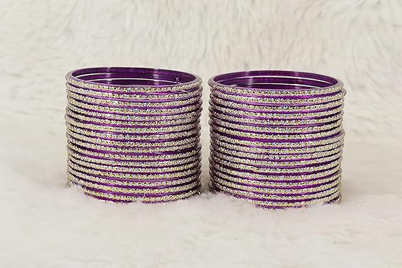 NMII Glass with Polka Dots & Glitter Stylish Fancy Bangles Set For Women & Girls | Glass Bangles | Traditional Women Bangles - Pack of 36 Bangle - Image 4