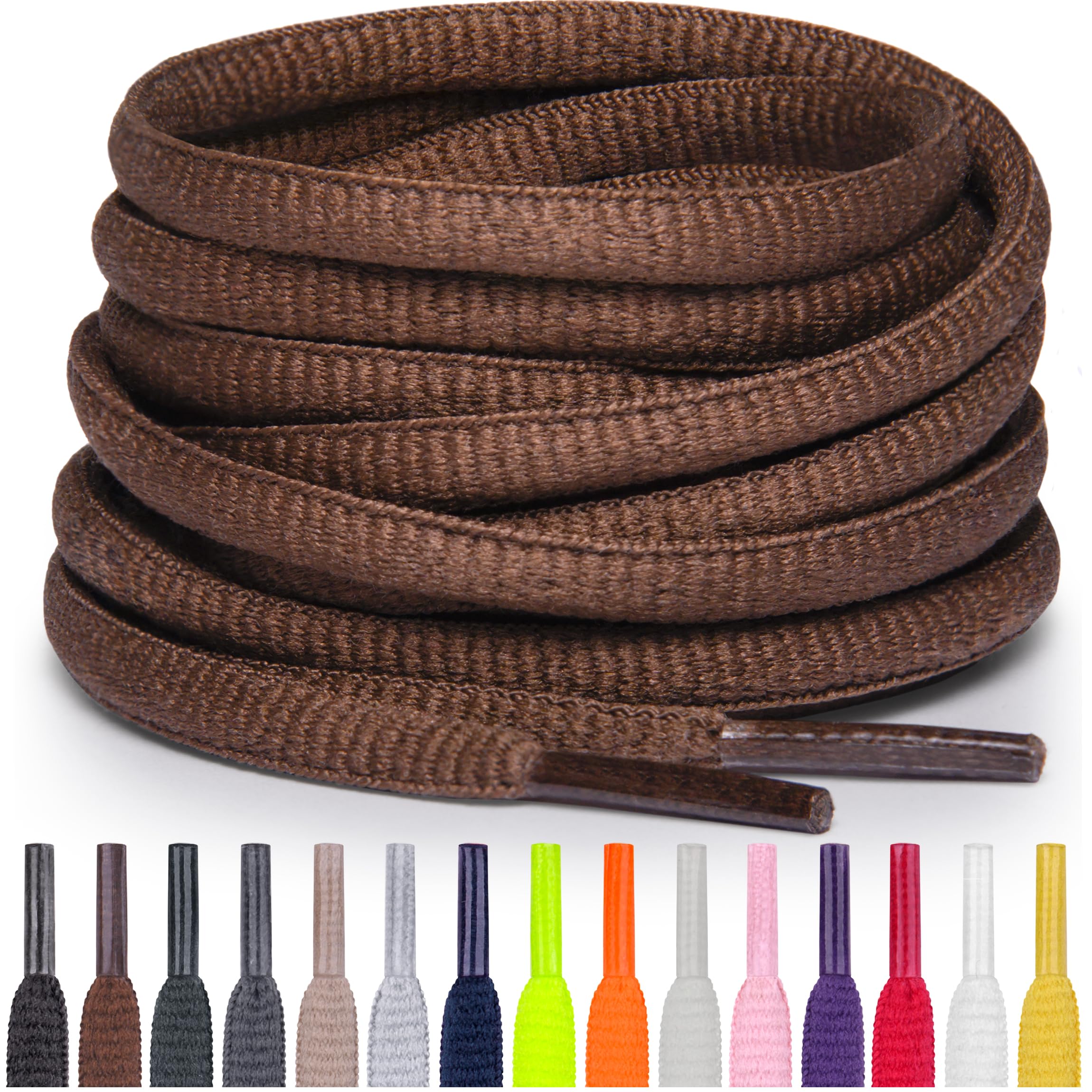 Miscly Oval Athletic Shoe Laces, Multiple Lengths and Colors Available