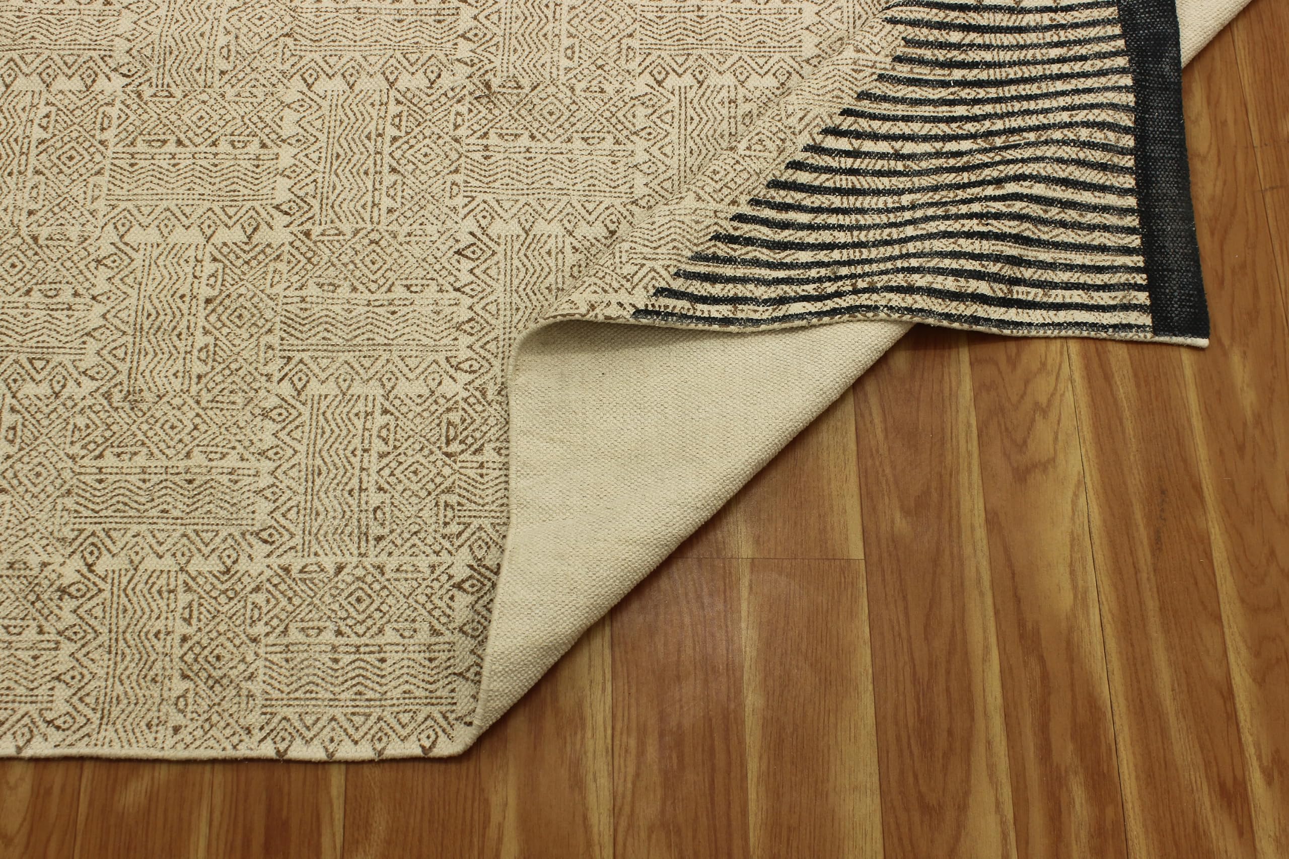 Handgewebter Teppich aus Baumwolle, Reine Quasten, Bodenteppich, handgewebt, wendbar, Überwurf, Teppich, Fußmatte, Waschküche, Teppich, Indoor-Läufer 90 x 300 cm (3 x 10 Fuß Läufer)