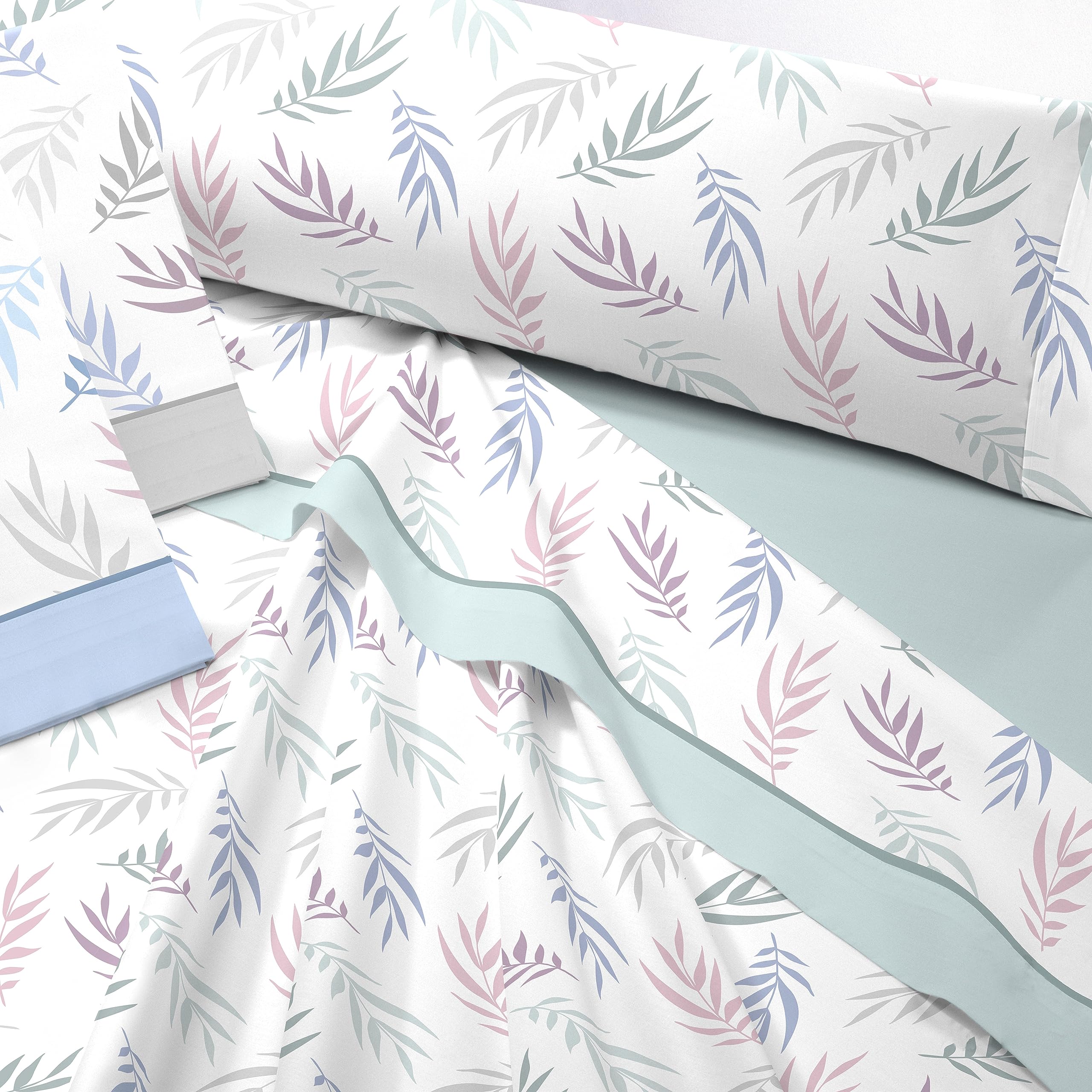 DECASATEXTIL – Juego de sábanas coralina Extra Suave- 3 Piezas– Sabanas de Invierno - Doble perchado – Sabana Bajera, encimera y Funda Almohada - Cama 90 cm -Coco Menta