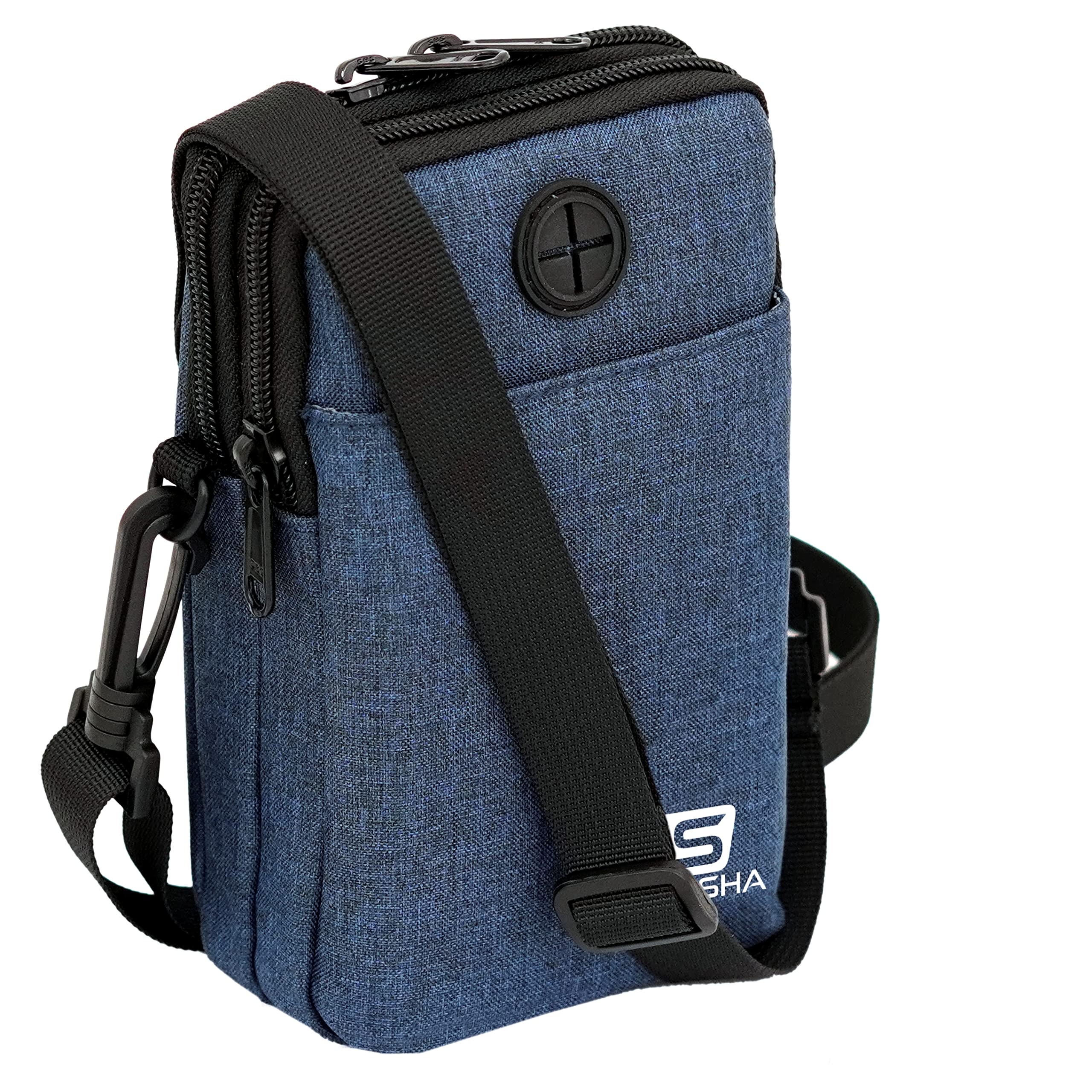 DAHSHA Oxford Fabric Stylish Small Sling Crossbody Mobile Bag One Side Shoulder Bag with Earphone Port Passport Document chest Tactical Travel Pouch for Men and Women (Blue) (B09K7FHGX5) Amazon Price History, Amazon Price Tracker