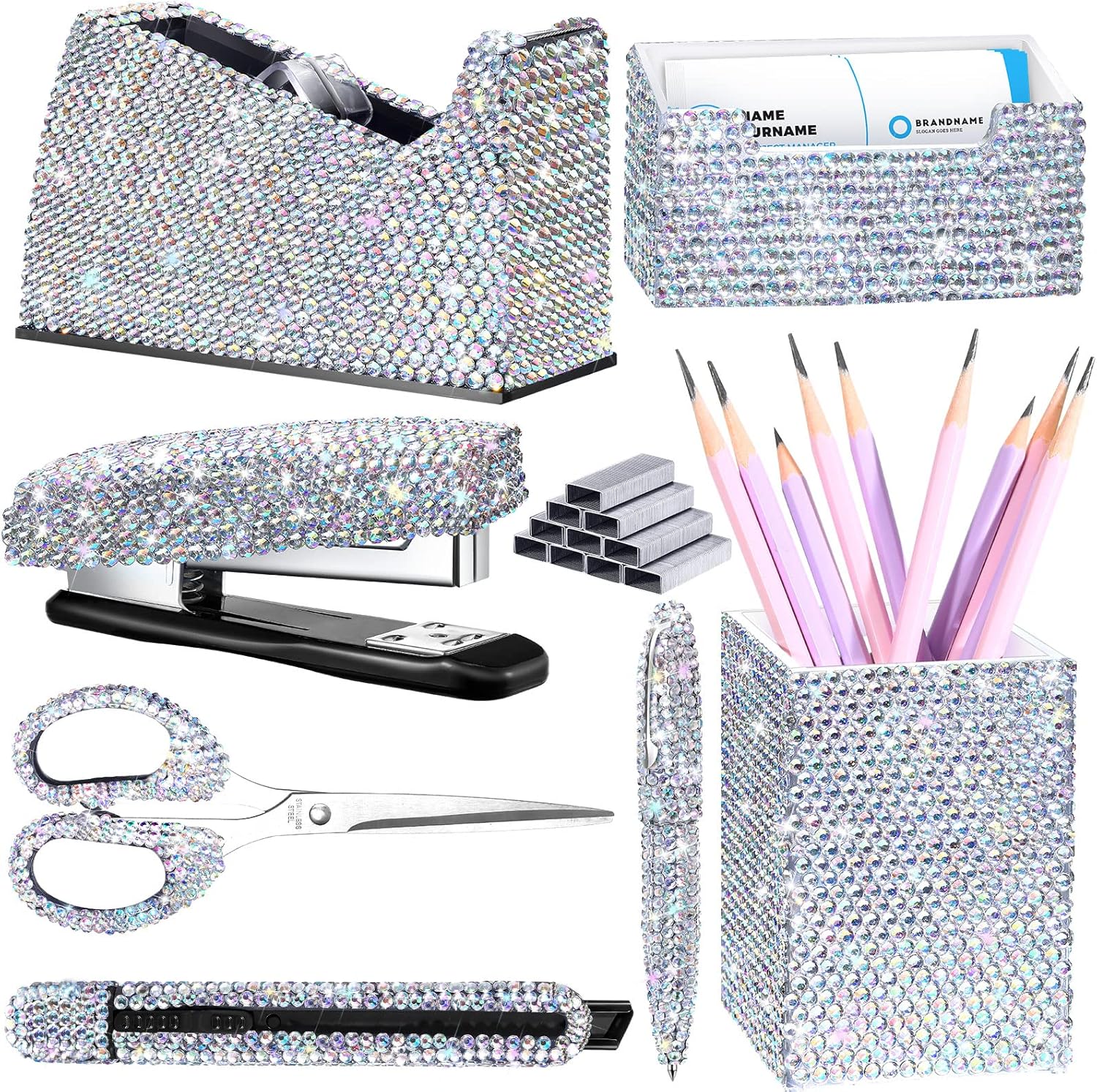 Demissle キラキラデスクアクセサリー7点セット キラキラクリスタル