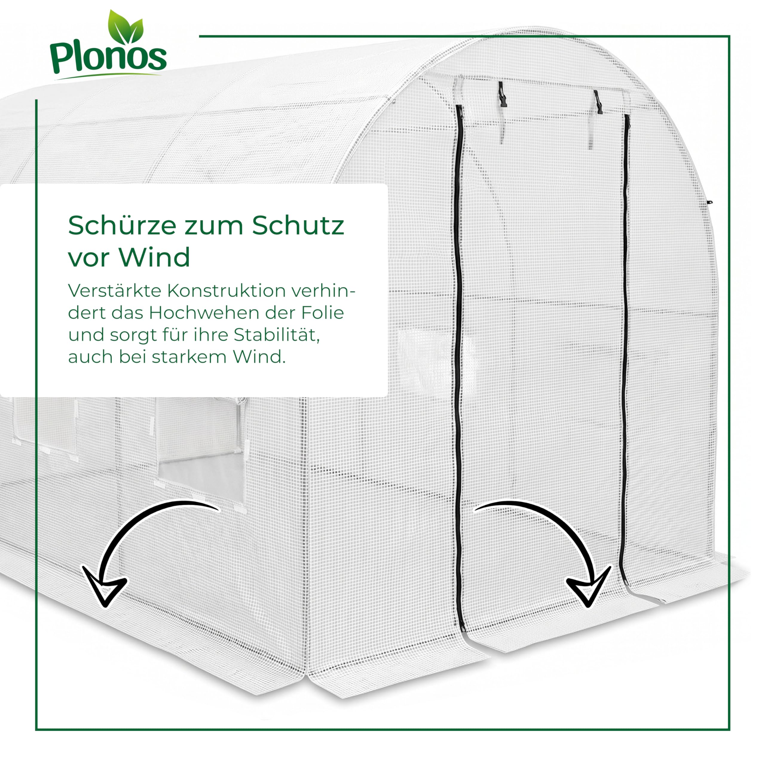 Szklarnia Foliowa Tunel Ogrodowy Stalowe Profile Okna Z Moskitierami 2 x 3,5 x 2 m 7m2 Biały