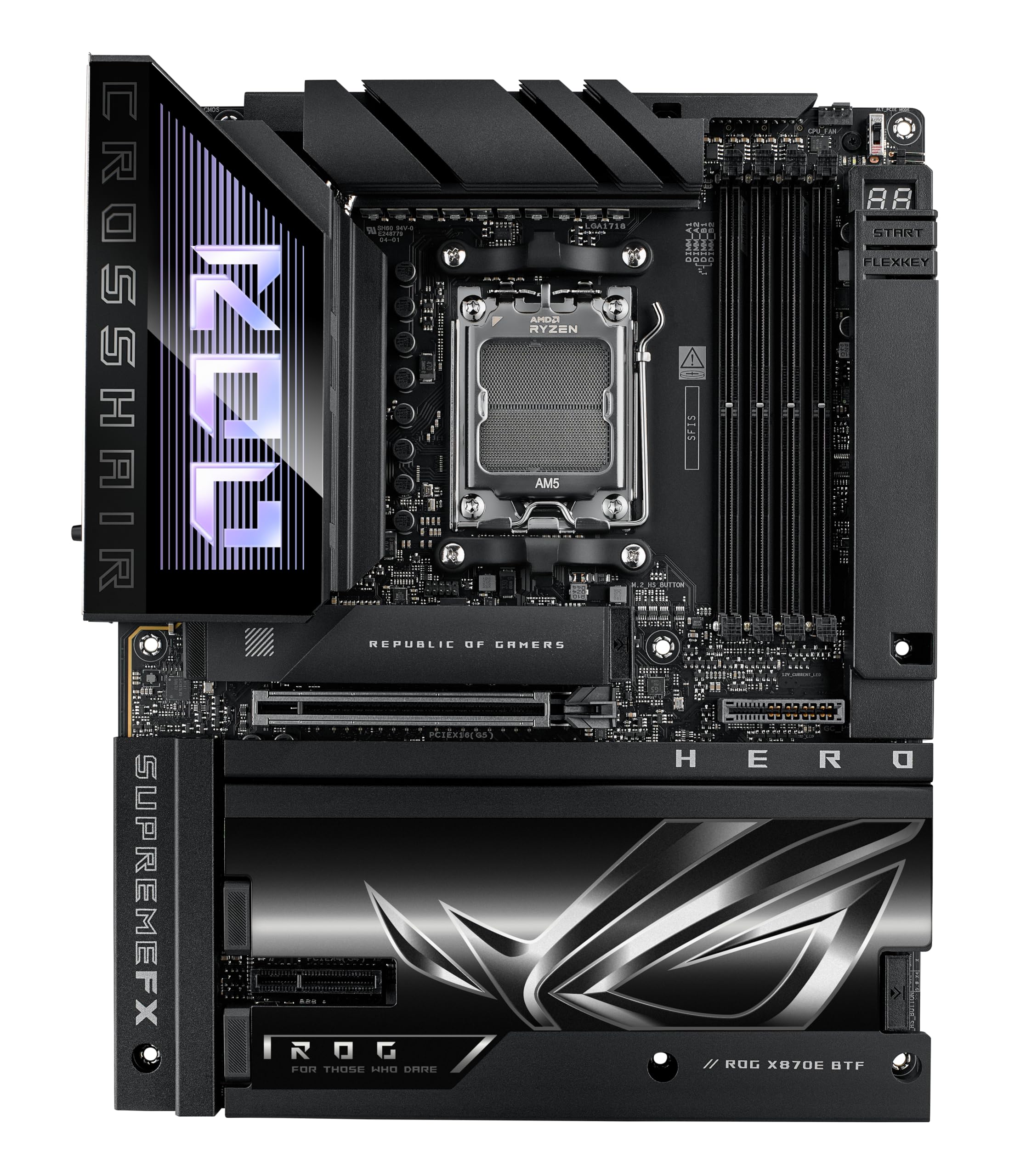 ASUS ROG Crosshair X870E APEX Gaming Mainboard Sockel AMD AM5 (Ryzen 9000, ATX, PCIe 5.0, DDR 5 Speicher, WiFi 7, AI Overclocking, PCIe Q-Release, Aura Sync)