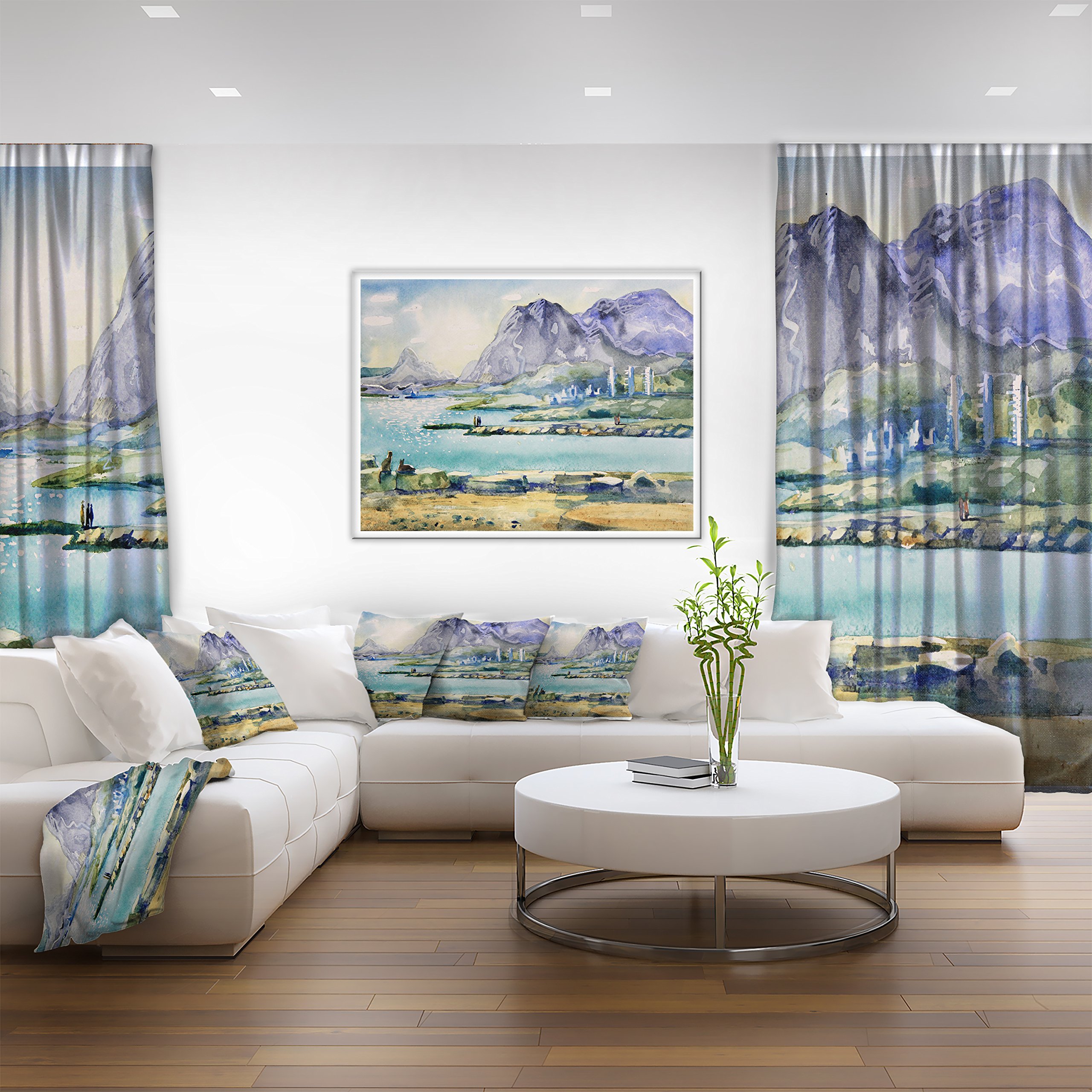 Amazon.com: Designart PT6365-20-12 Watercolor Blue Hills