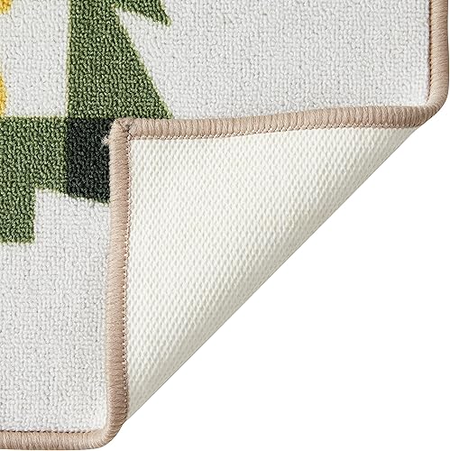 Miniatura 4 de Alfombra decorativa, alfombra de dispersión con respaldo antideslizante, decoración navideña para el hogar (a cuadros, 20 x 33 pulgadas)