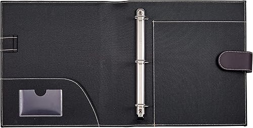 Miniatura 3 de Its Academic Carpeta ejecutiva de cuero carpeta de anillos de 1 pulgada y capacidad de 250 hojas para organizar currículums tarjetas de visita blocs