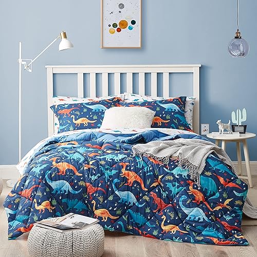 Dinosaur Kids Bedding Set for Boys, Queen Size 7 Pieces