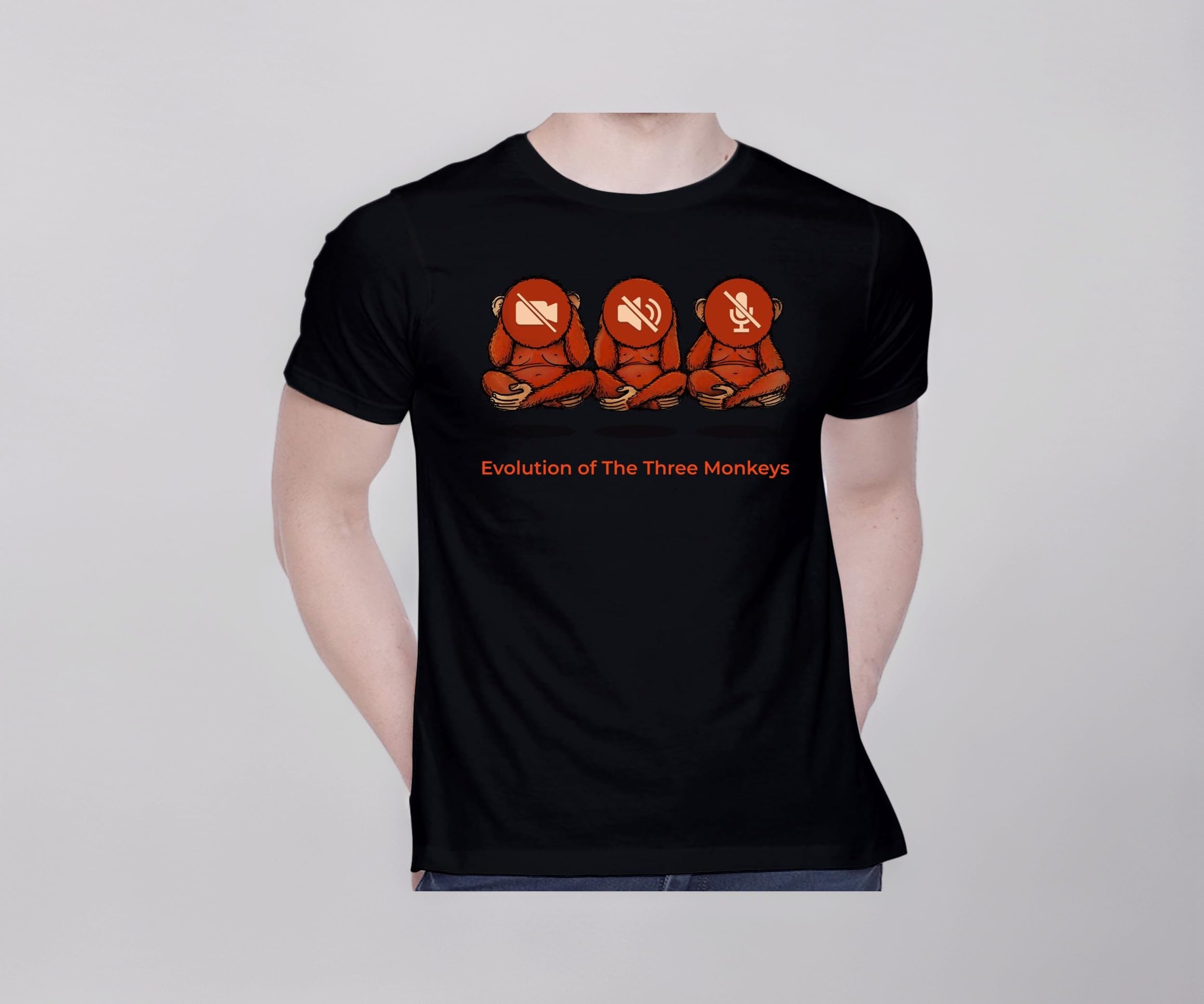 Graphic Printed T-Shirt for Unisex Monkey Evolution Tshirt | Casual Half Sleeve Round Neck T-Shirt | 100% Cotton | D00884-73