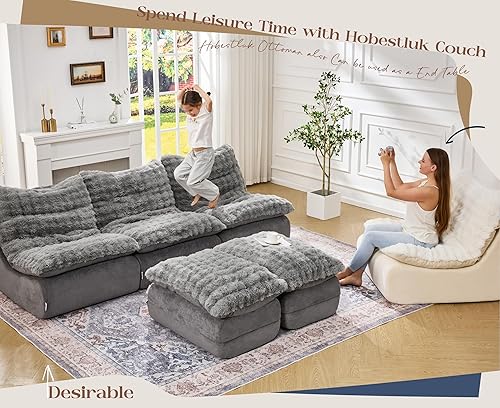 Miniatura 7 de Hobestluk Sofá sofá de espuma para espacios pequeños, cómodos sofás con reposapiés, sofá reclinable pequeño para sala de estar, dormitorio,